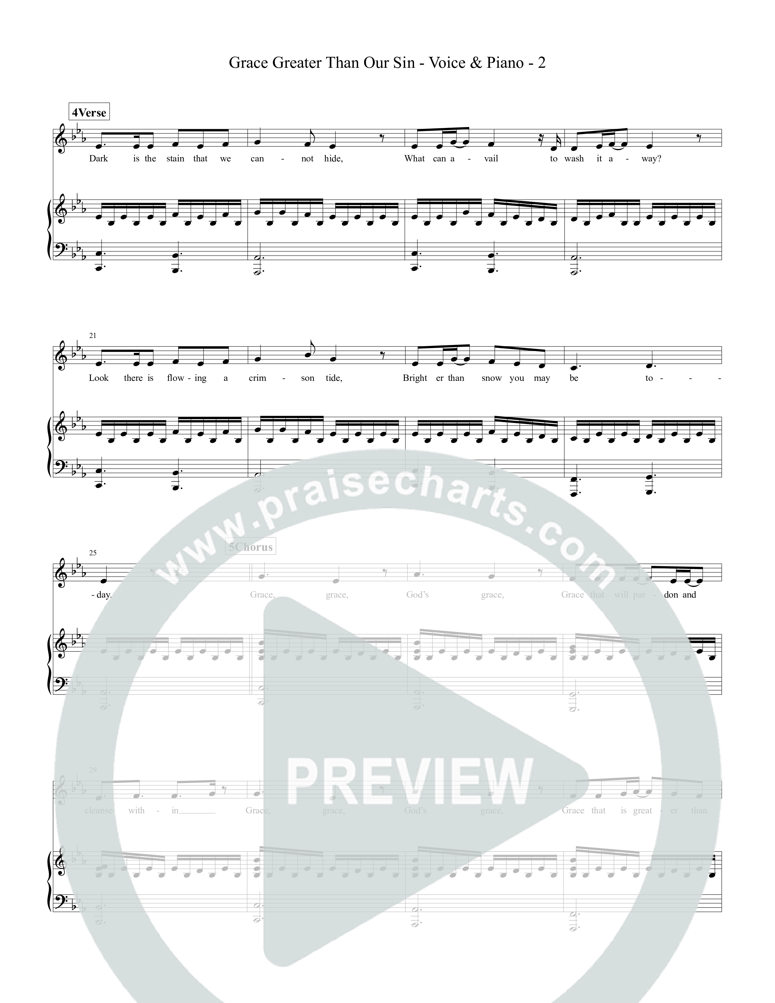 Grace Greater Than Our Sin Piano/Melody (Tommee Profitt / Isaac Mather)