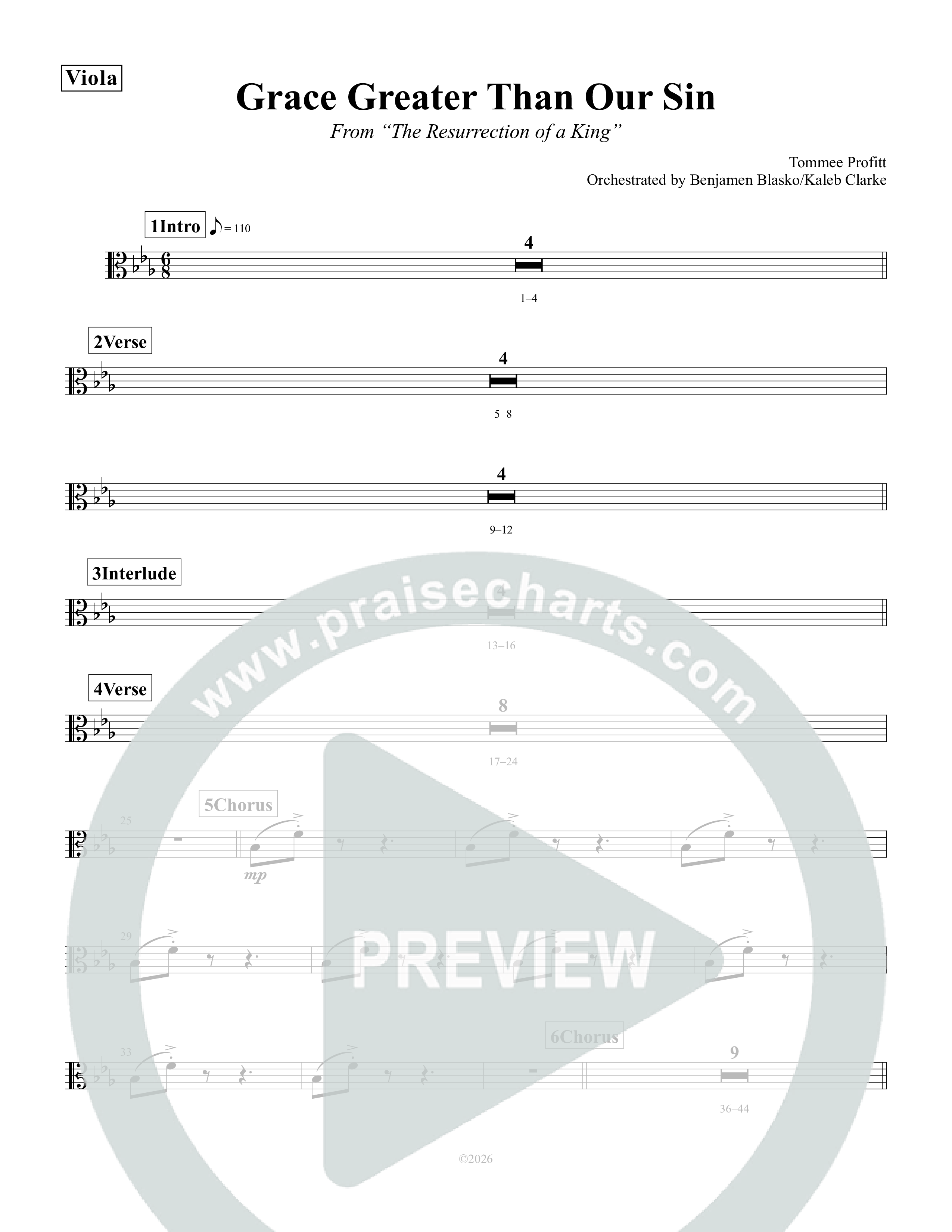 Grace Greater Than Our Sin Viola (Tommee Profitt / Isaac Mather)