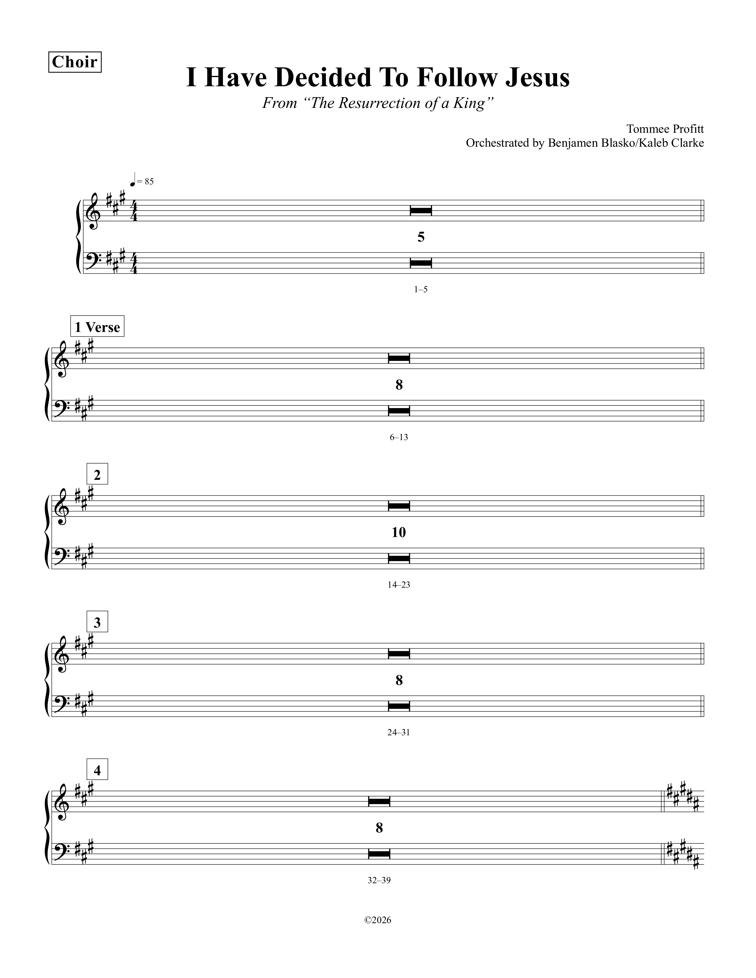 I Have Decided To Follow Jesus Piano/Vocal Pack (Tommee Profitt / Anthony Evans)