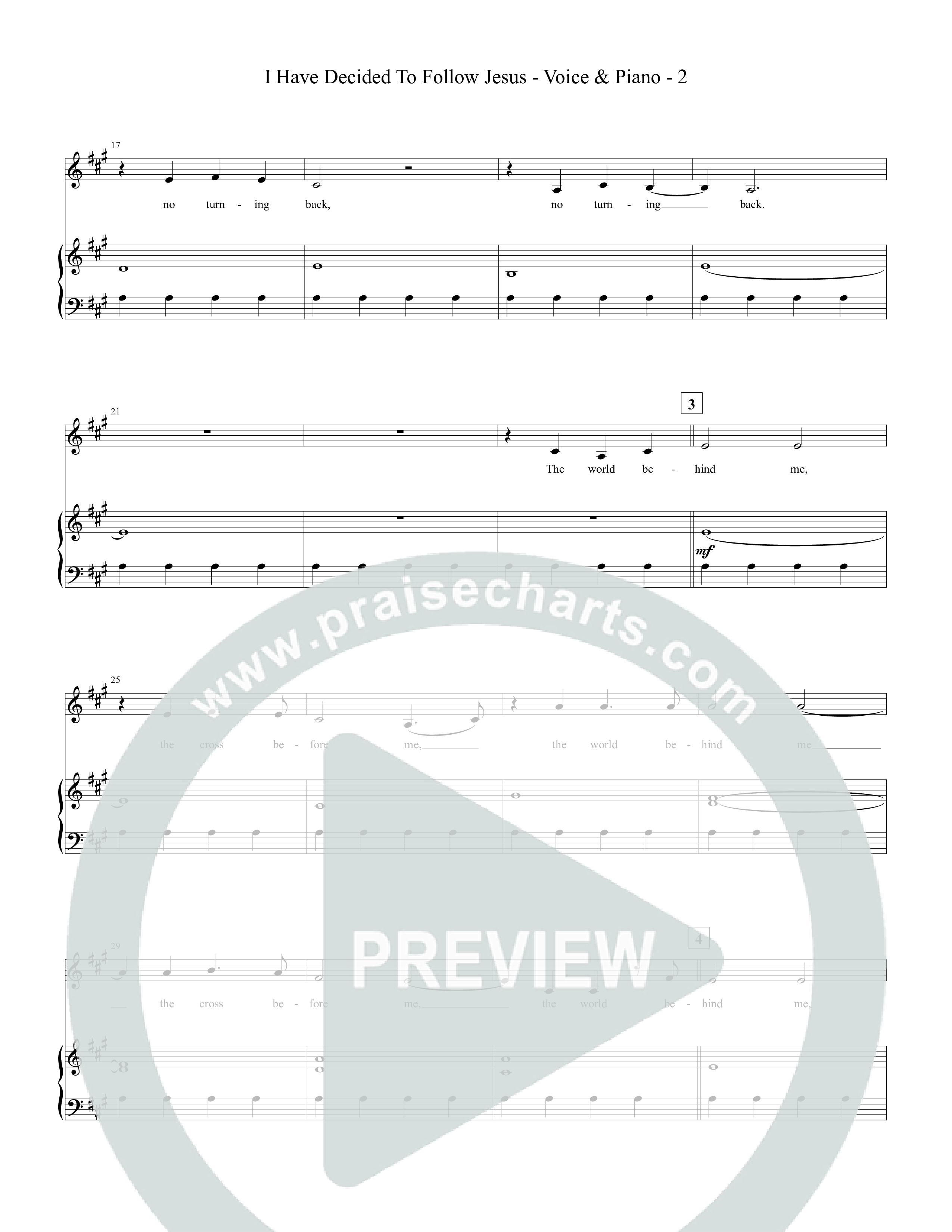 I Have Decided To Follow Jesus Piano/Melody (Tommee Profitt / Anthony Evans)