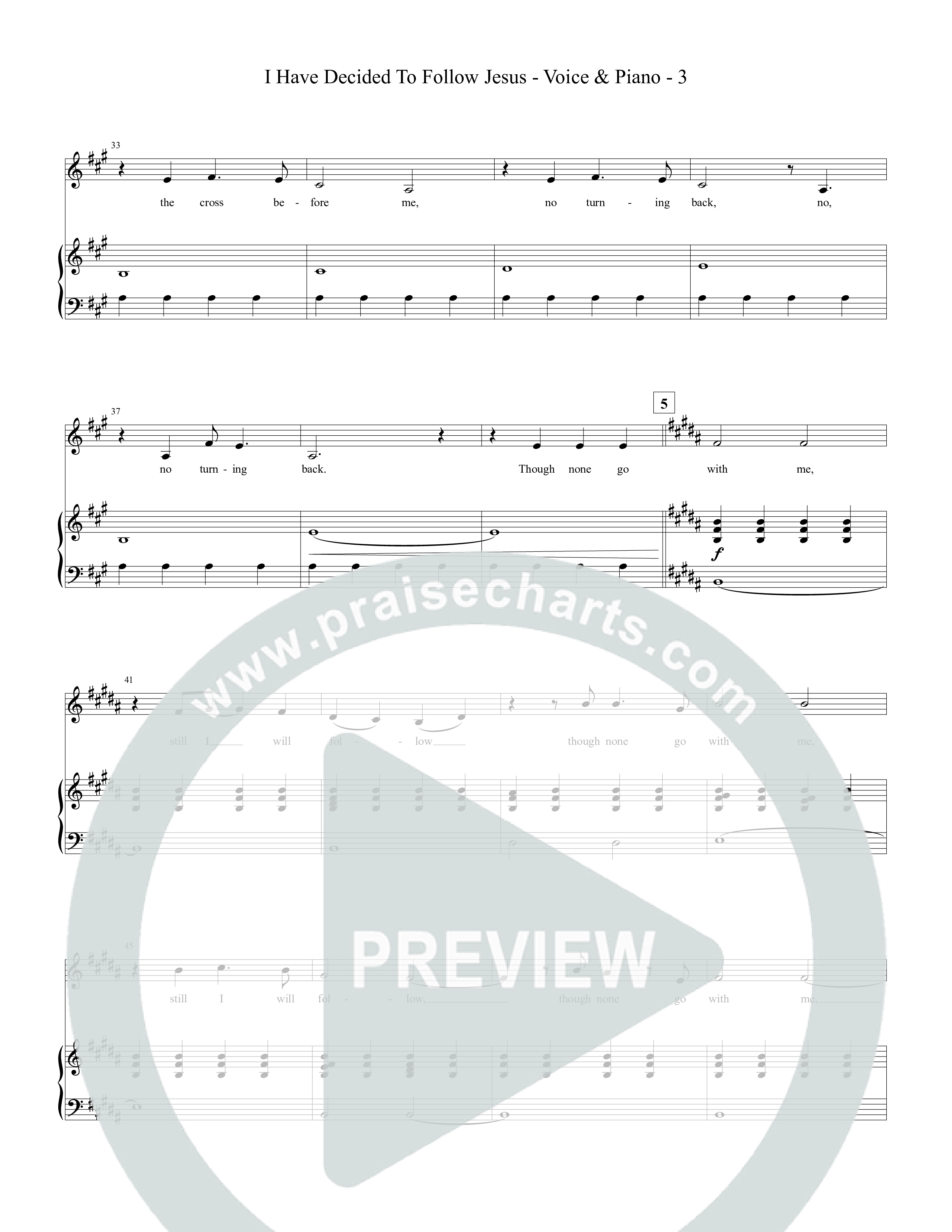 I Have Decided To Follow Jesus Piano/Melody (Tommee Profitt / Anthony Evans)