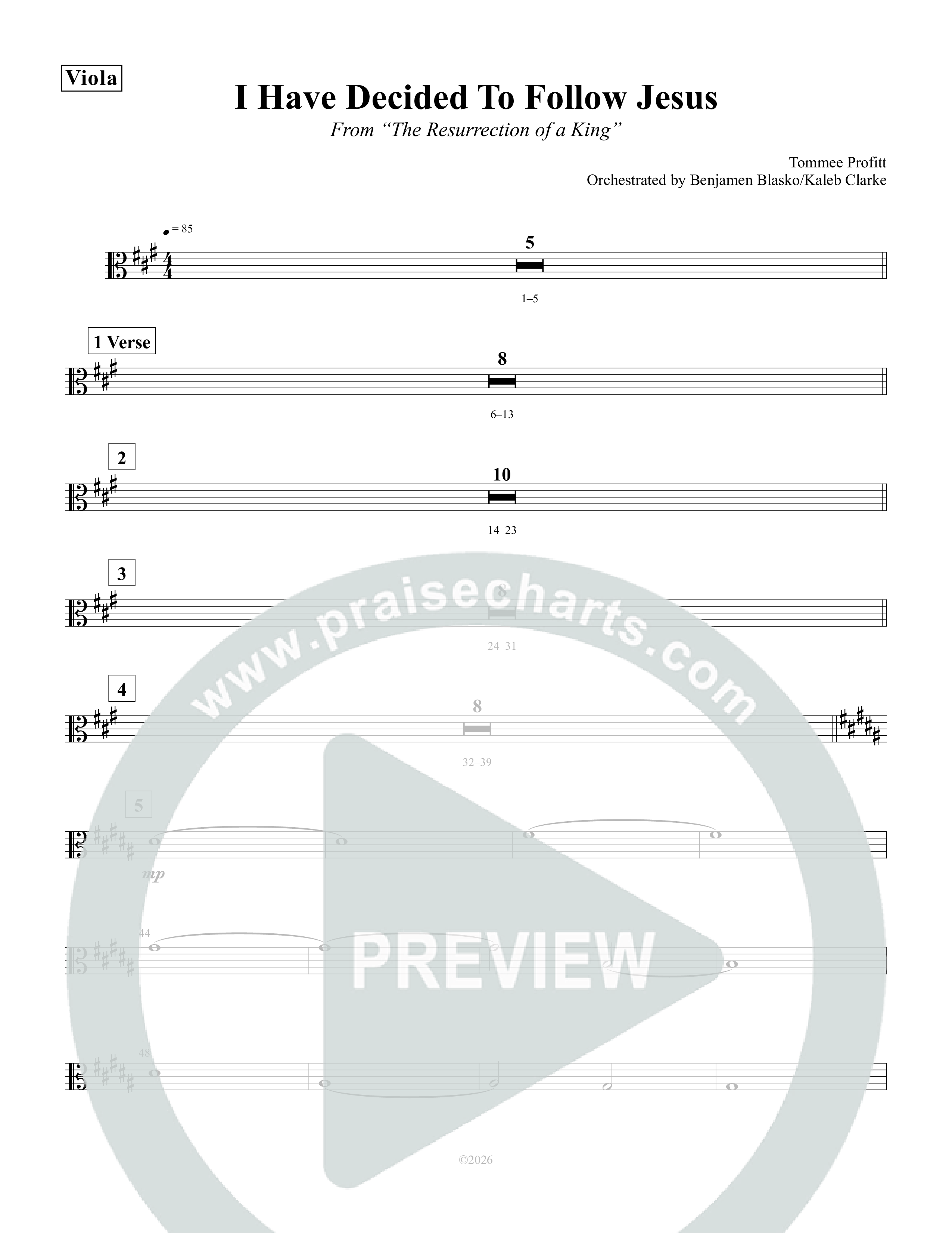 I Have Decided To Follow Jesus Viola (Tommee Profitt / Anthony Evans)