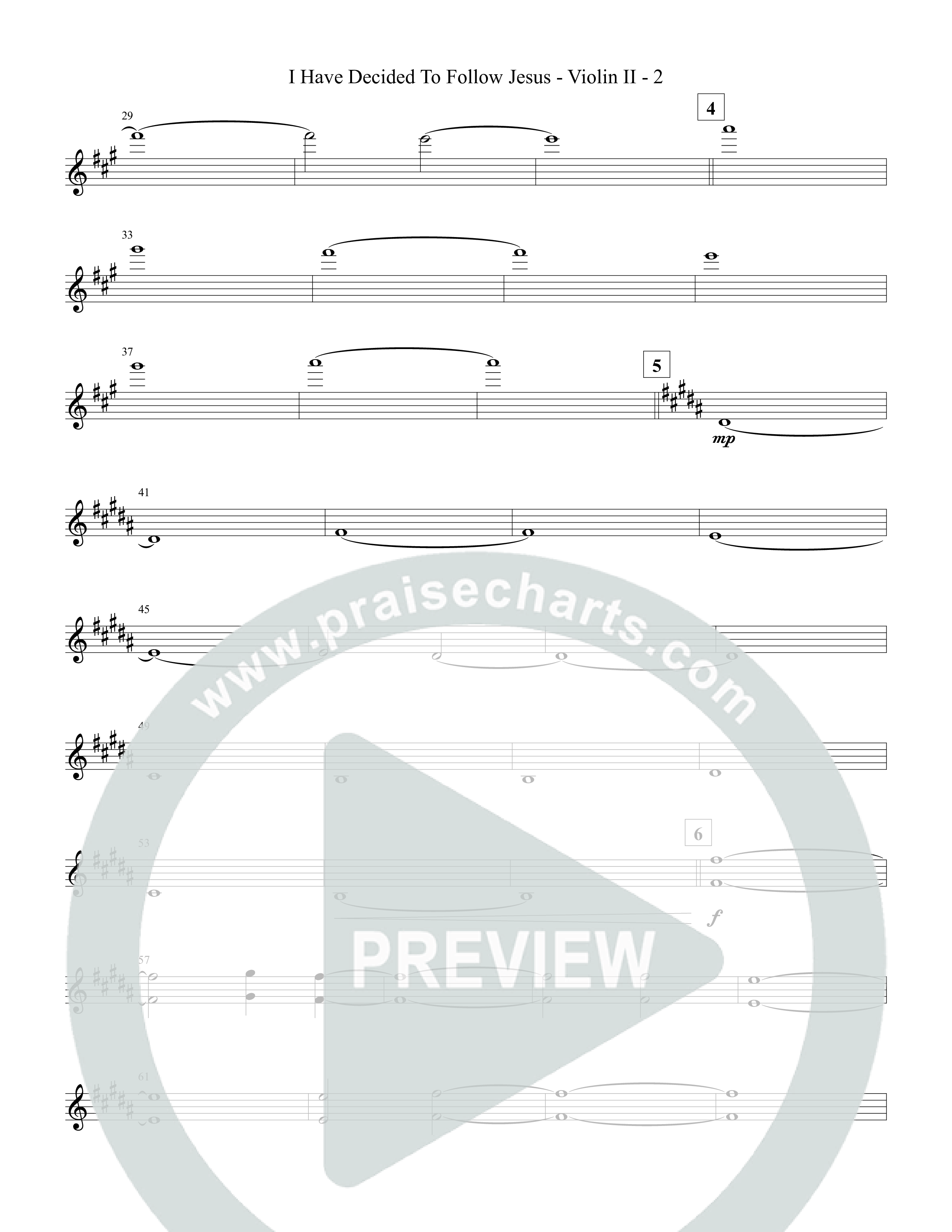 I Have Decided To Follow Jesus Violin 2 (Tommee Profitt / Anthony Evans)