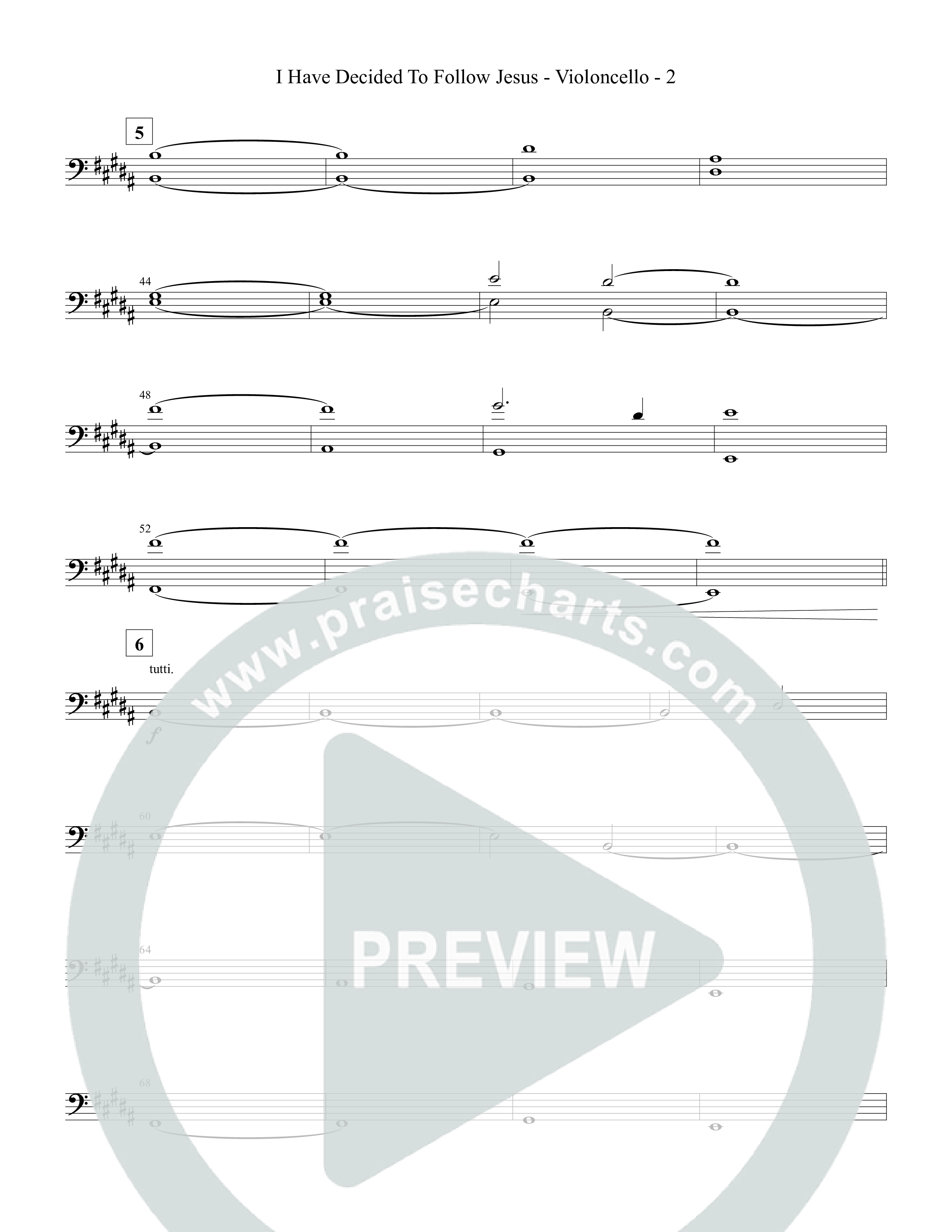 I Have Decided To Follow Jesus Violincello (Tommee Profitt / Anthony Evans)