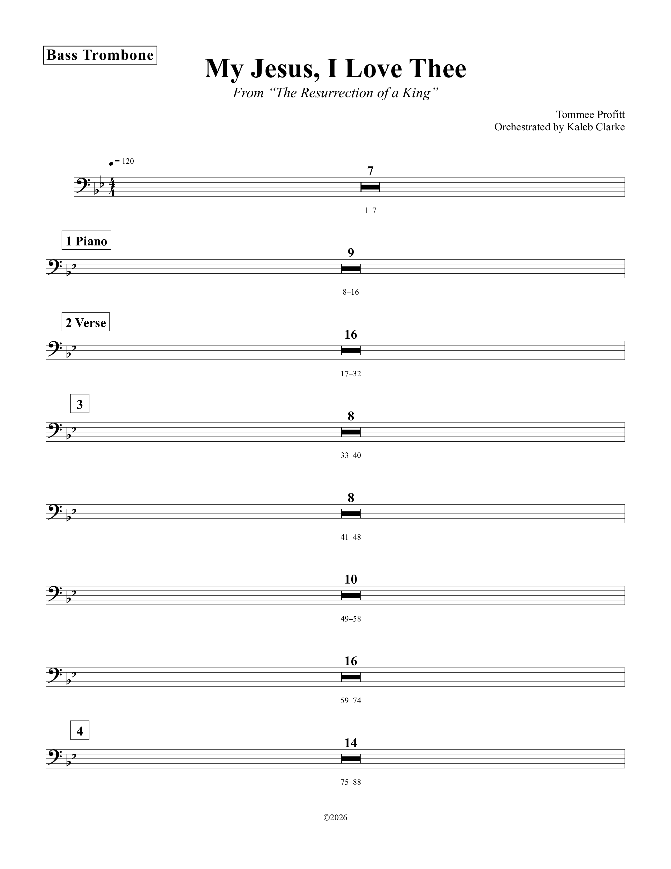 My Jesus I Love Thee Bass Trombone (Tommee Profitt / Jordan Smith)