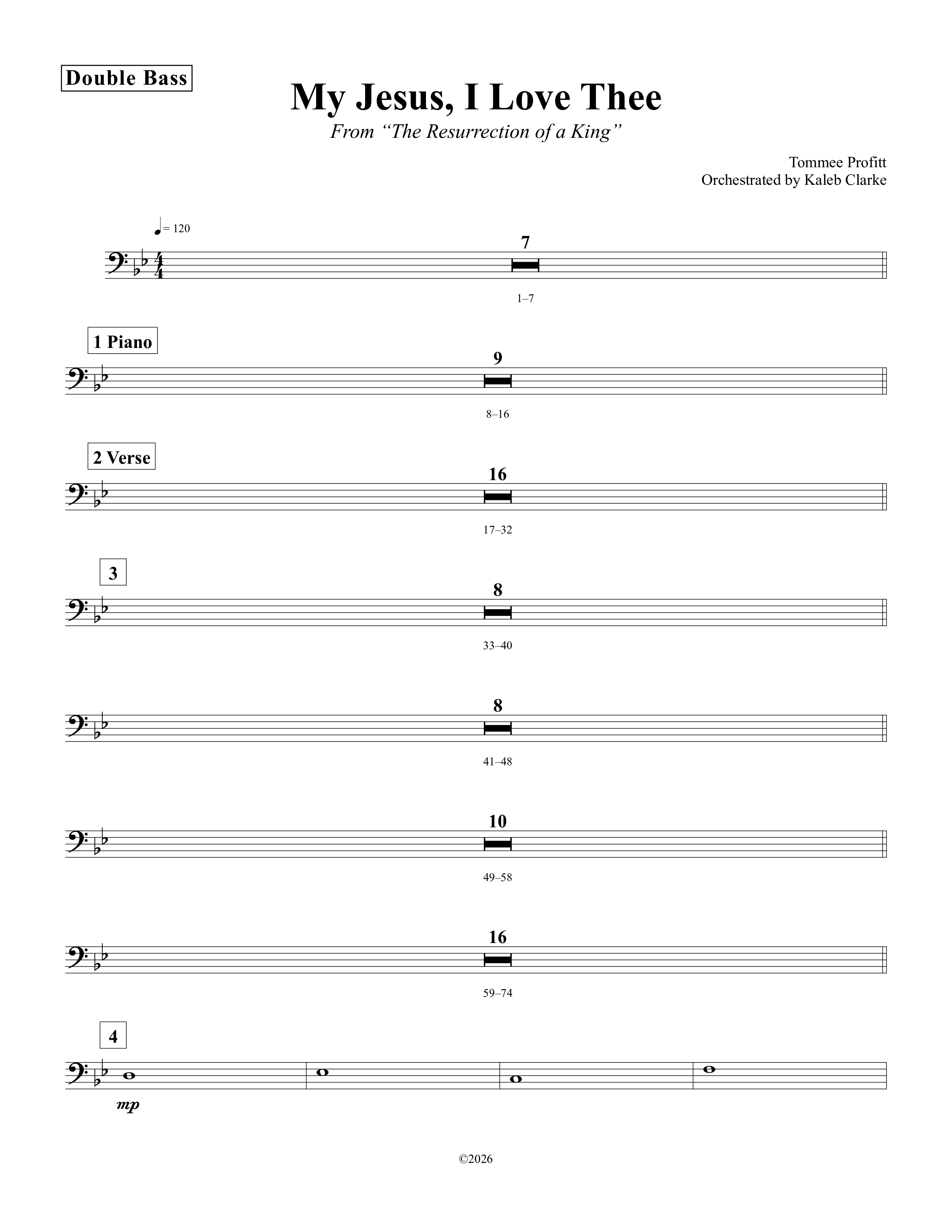 My Jesus I Love Thee Double Bass (Tommee Profitt / Jordan Smith)