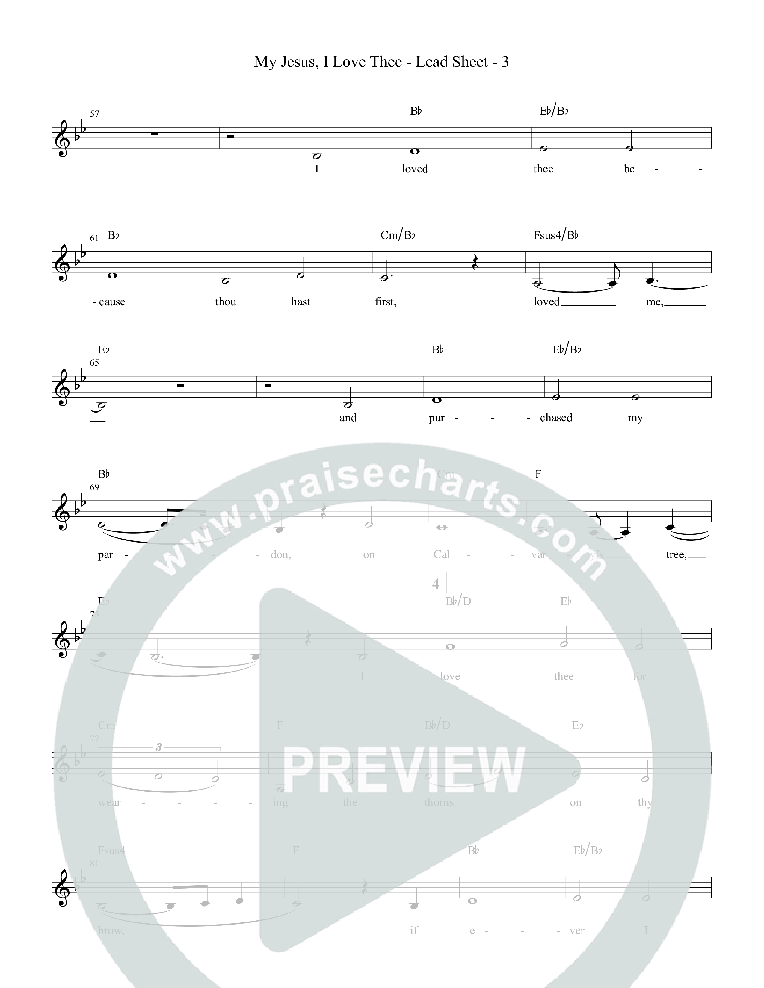 My Jesus I Love Thee Lead Sheet Melody (Tommee Profitt / Jordan Smith)