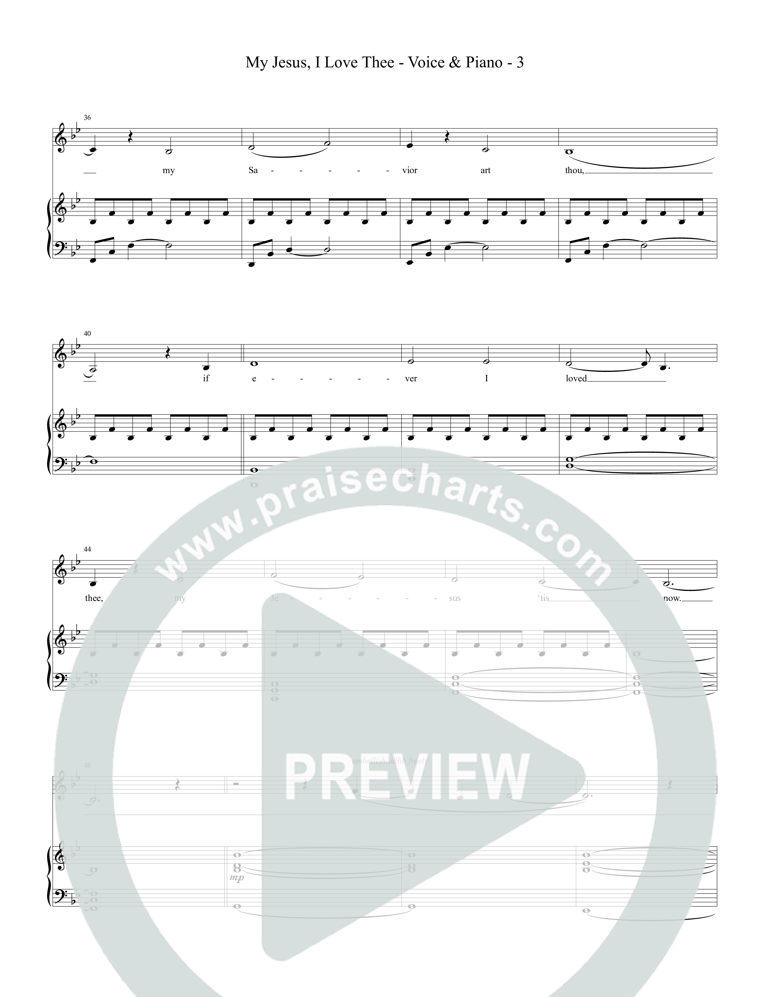 My Jesus I Love Thee Piano/Melody (Tommee Profitt / Jordan Smith)