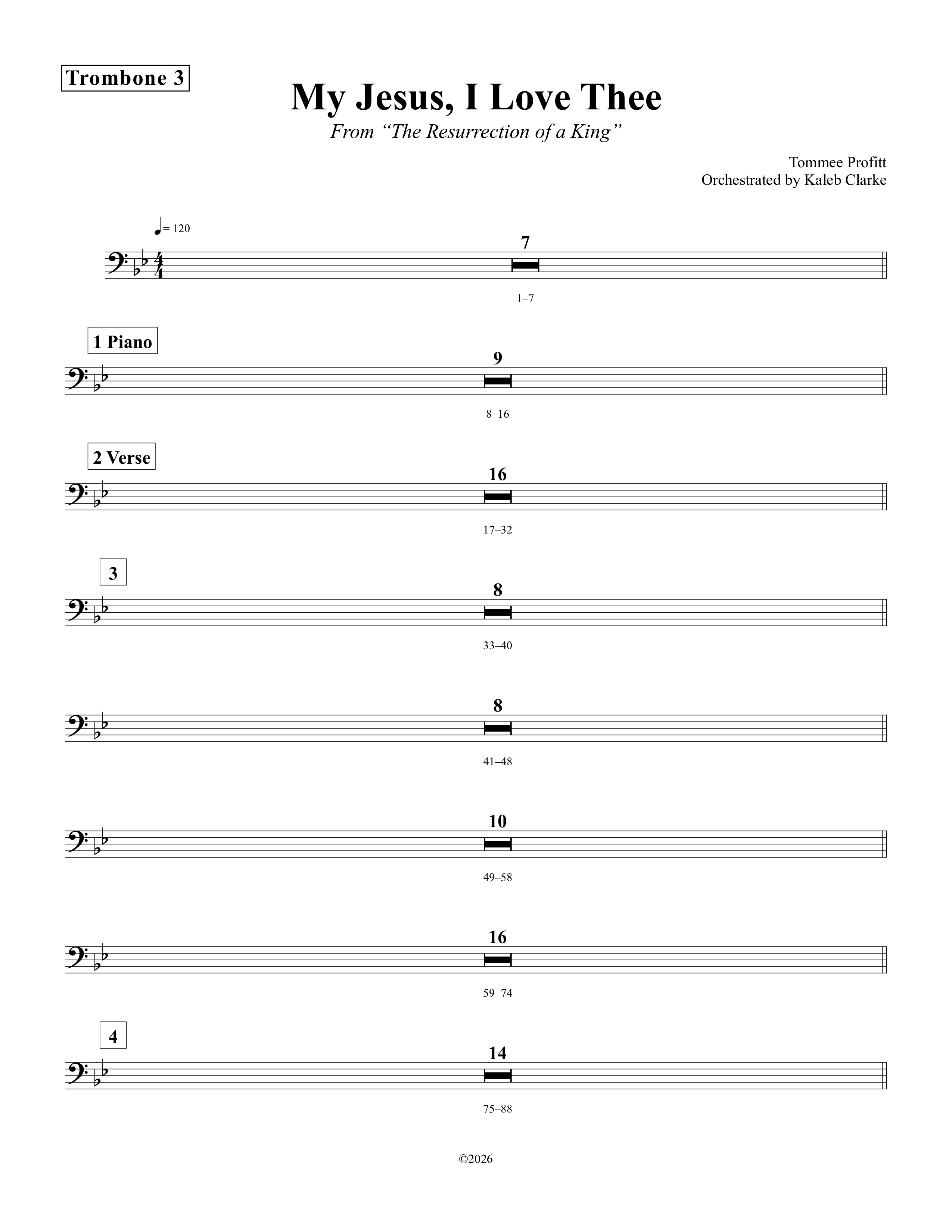 My Jesus I Love Thee Trombone 3 (Tommee Profitt / Jordan Smith)