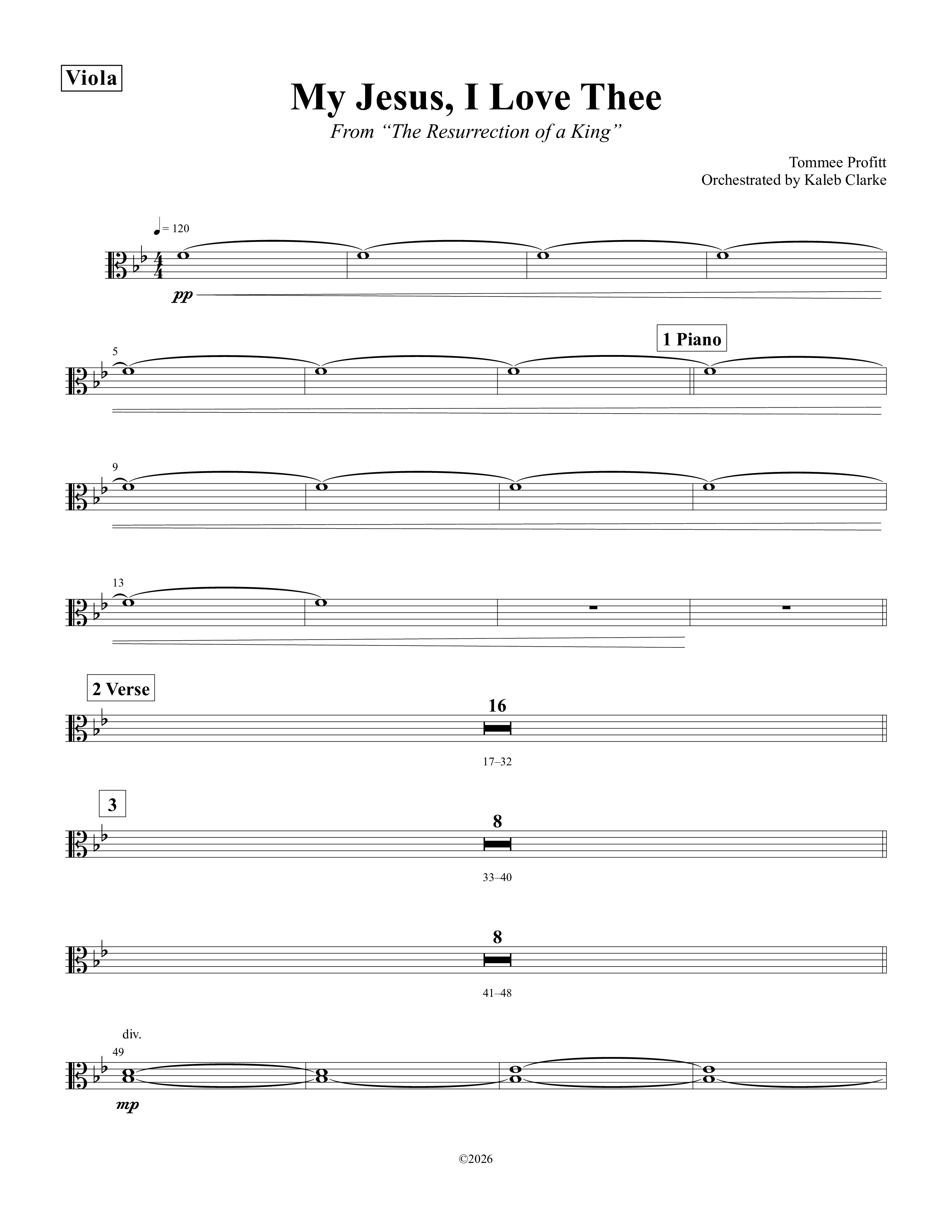 My Jesus I Love Thee Viola (Tommee Profitt / Jordan Smith)