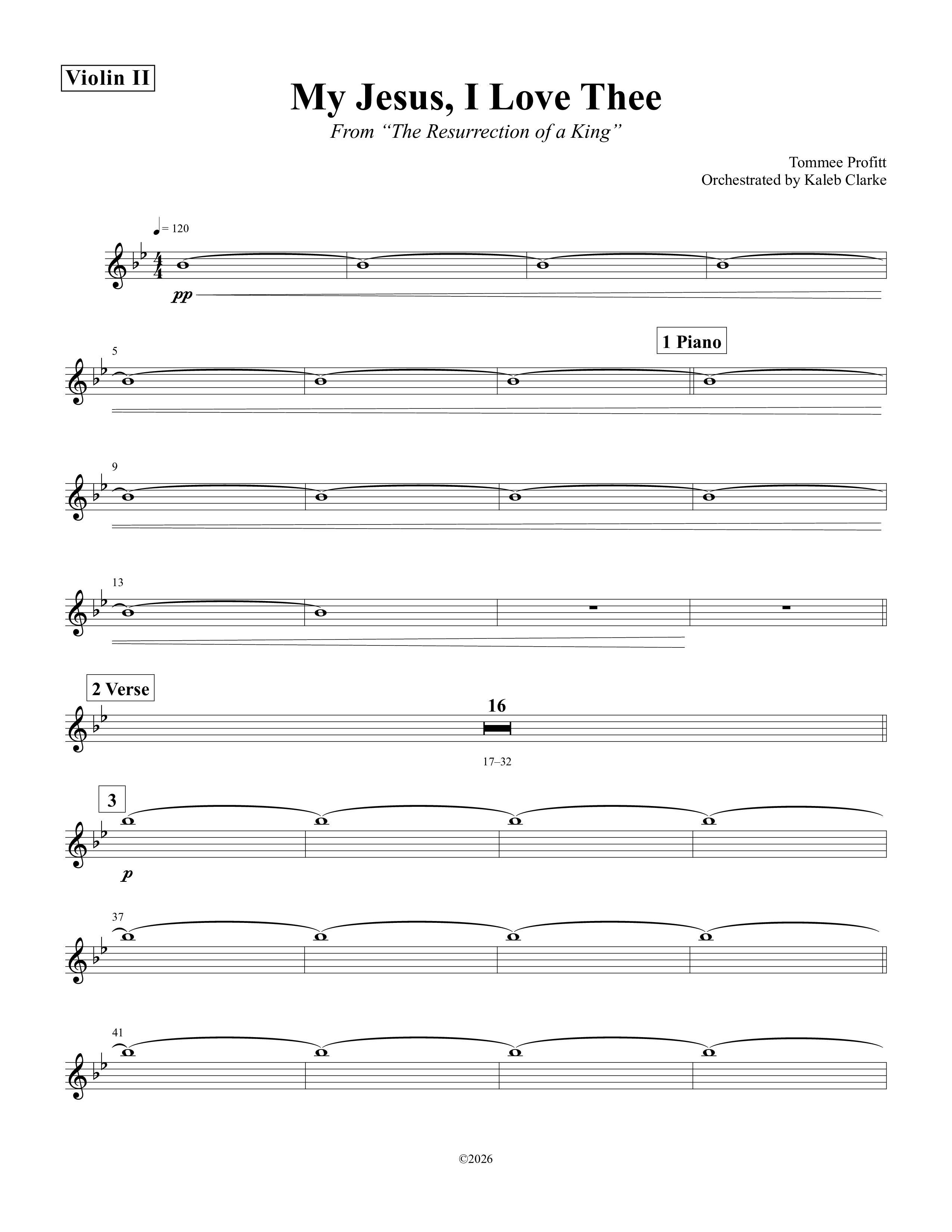 My Jesus I Love Thee Violin 2 (Tommee Profitt / Jordan Smith)