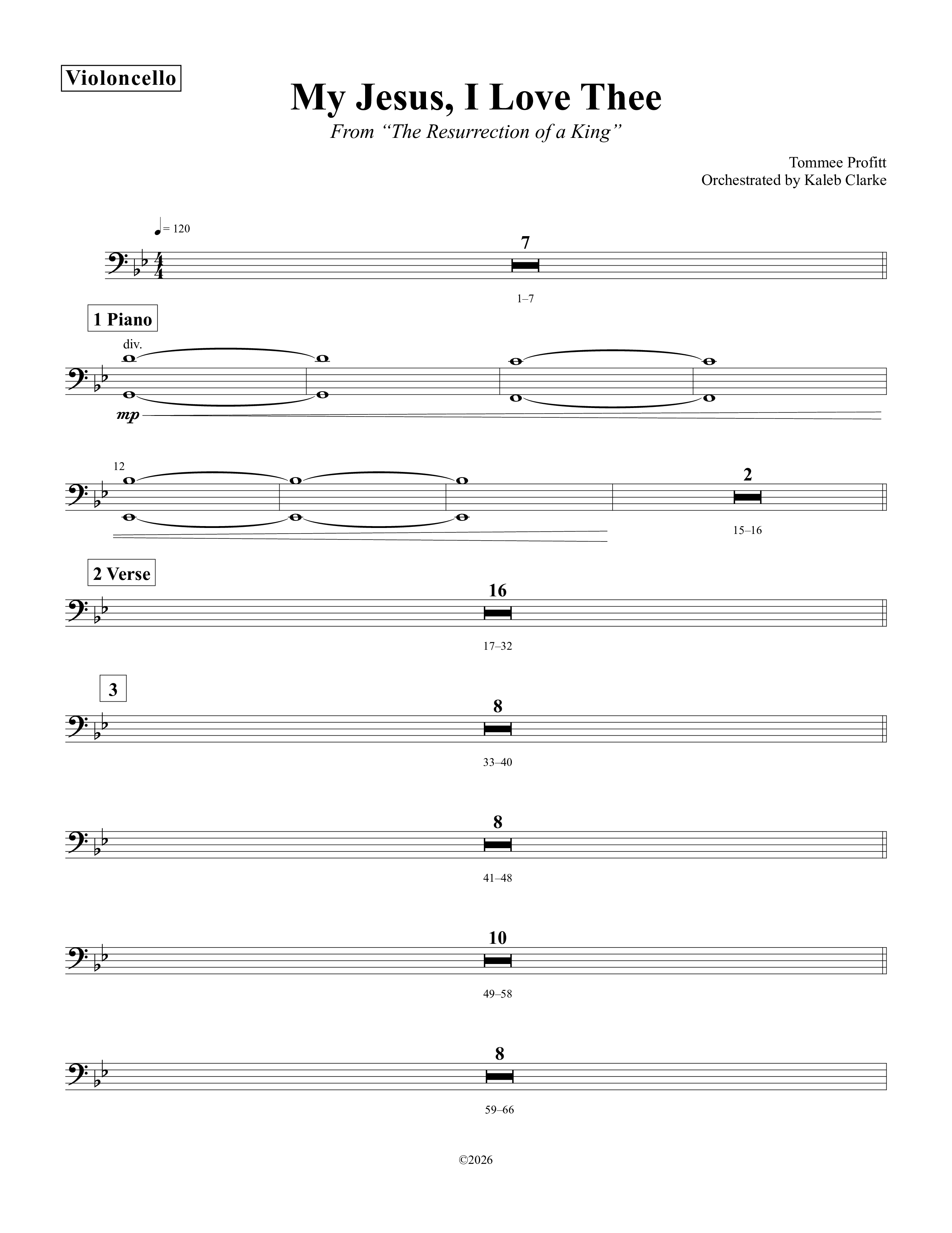 My Jesus I Love Thee Violincello (Tommee Profitt / Jordan Smith)