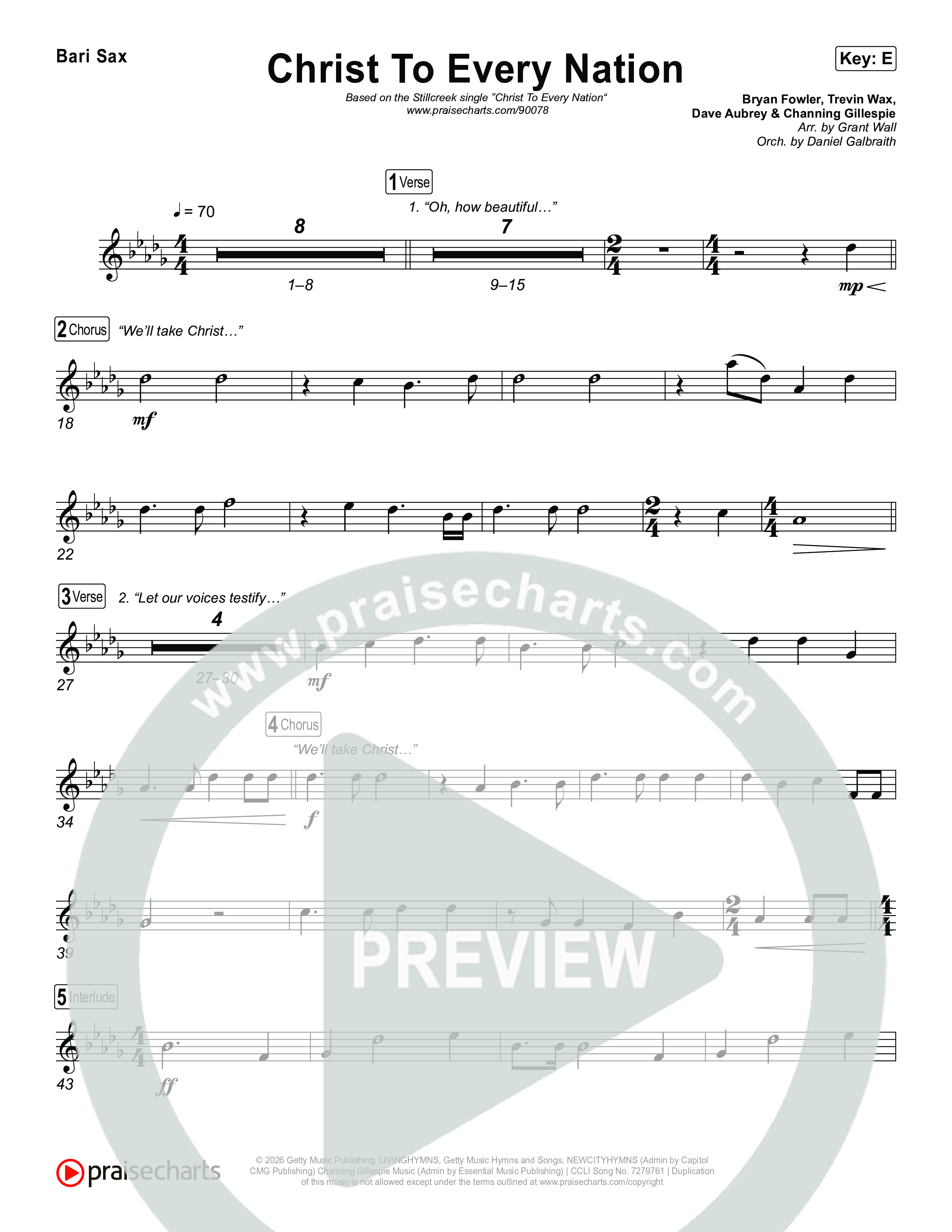 Christ To Every Nation Bari Sax (Stillcreek)