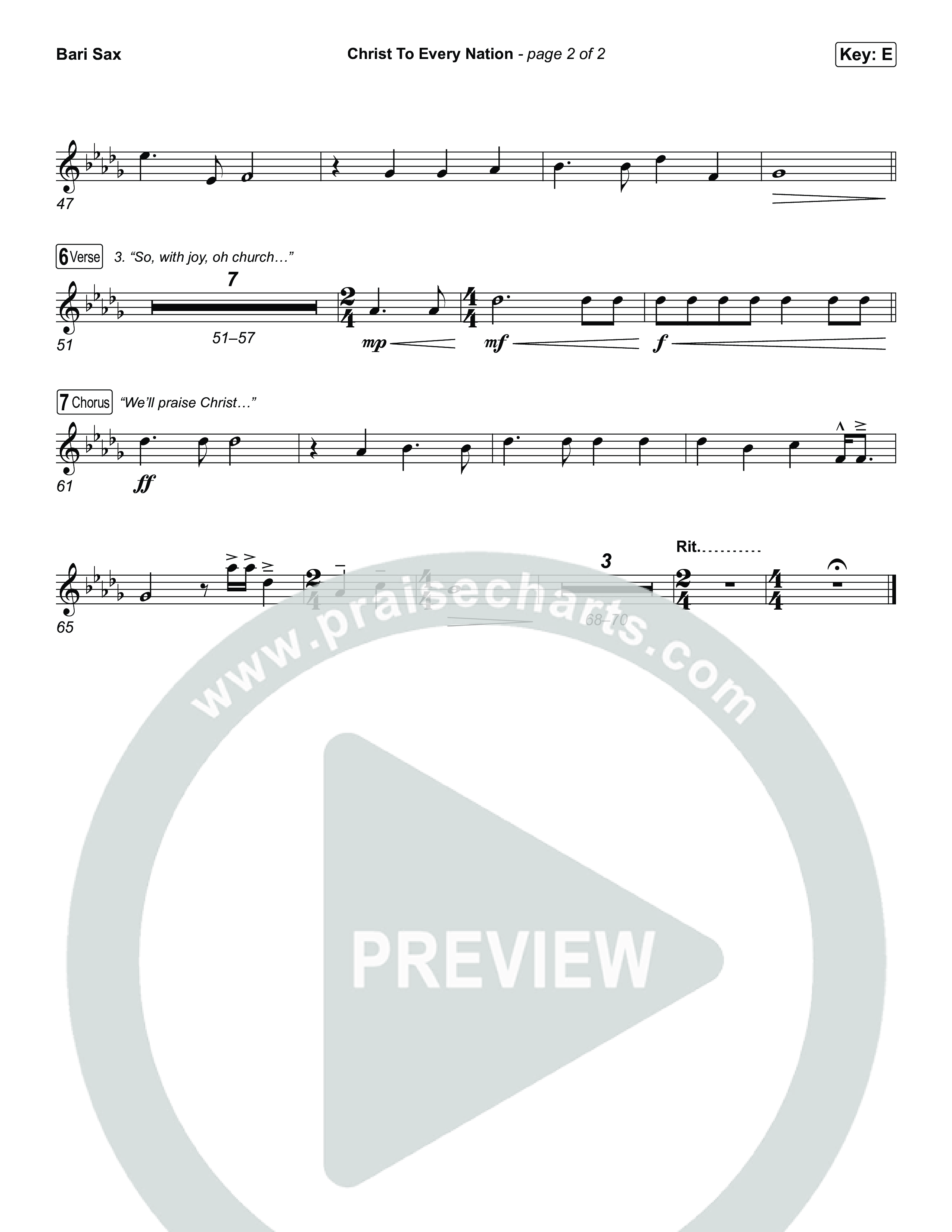 Christ To Every Nation Bari Sax (Stillcreek)