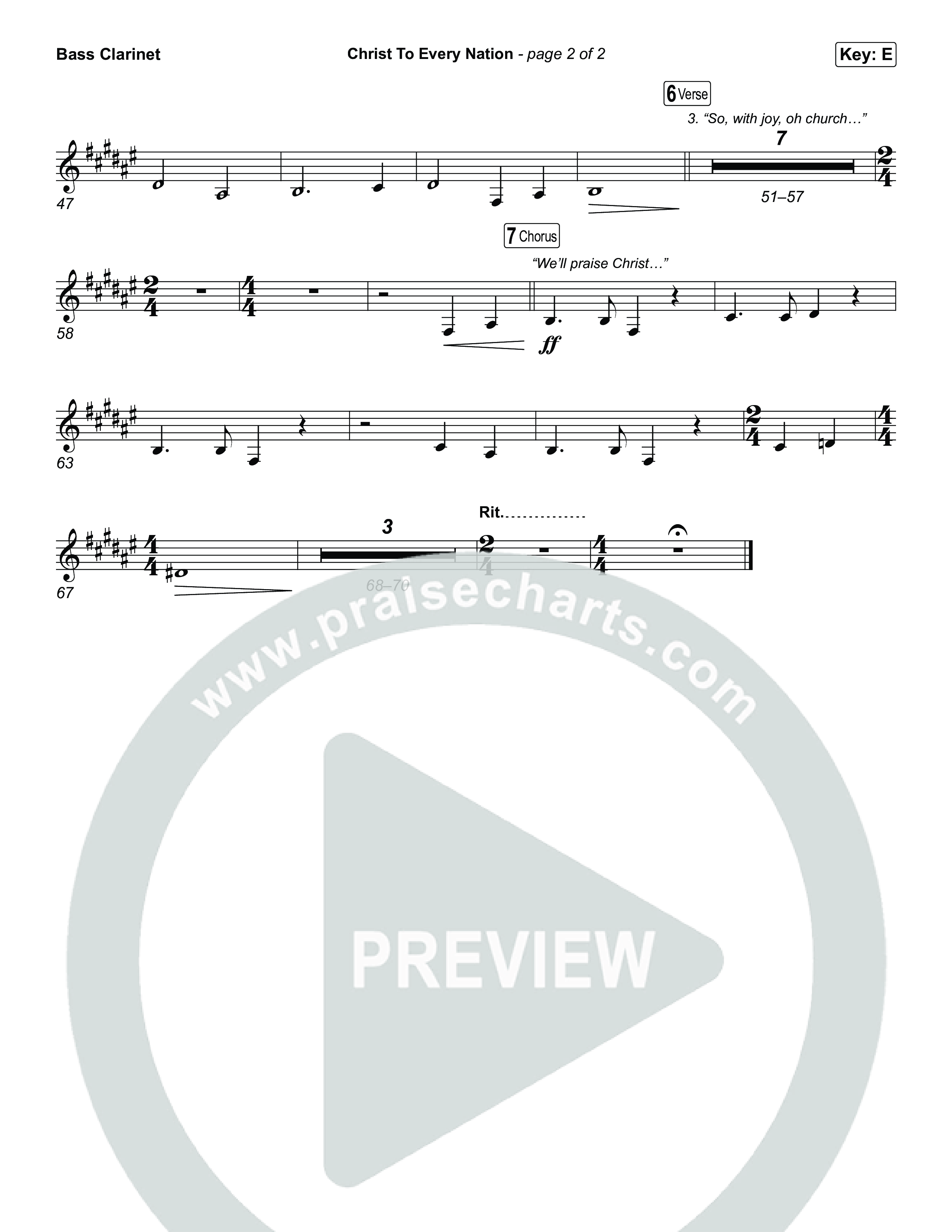 Christ To Every Nation Bass Clarinet (Stillcreek)
