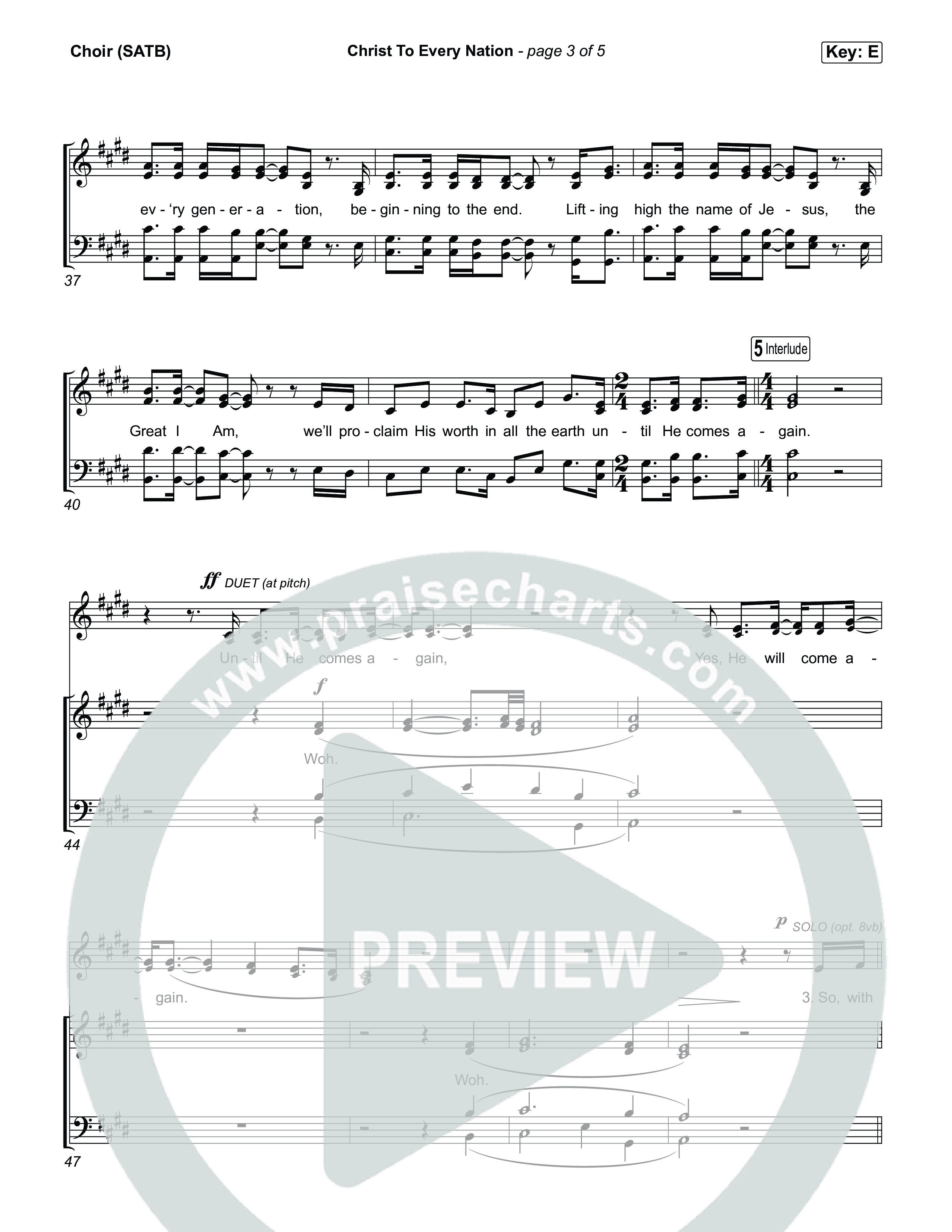 Christ To Every Nation Choir Sheet (Stillcreek)