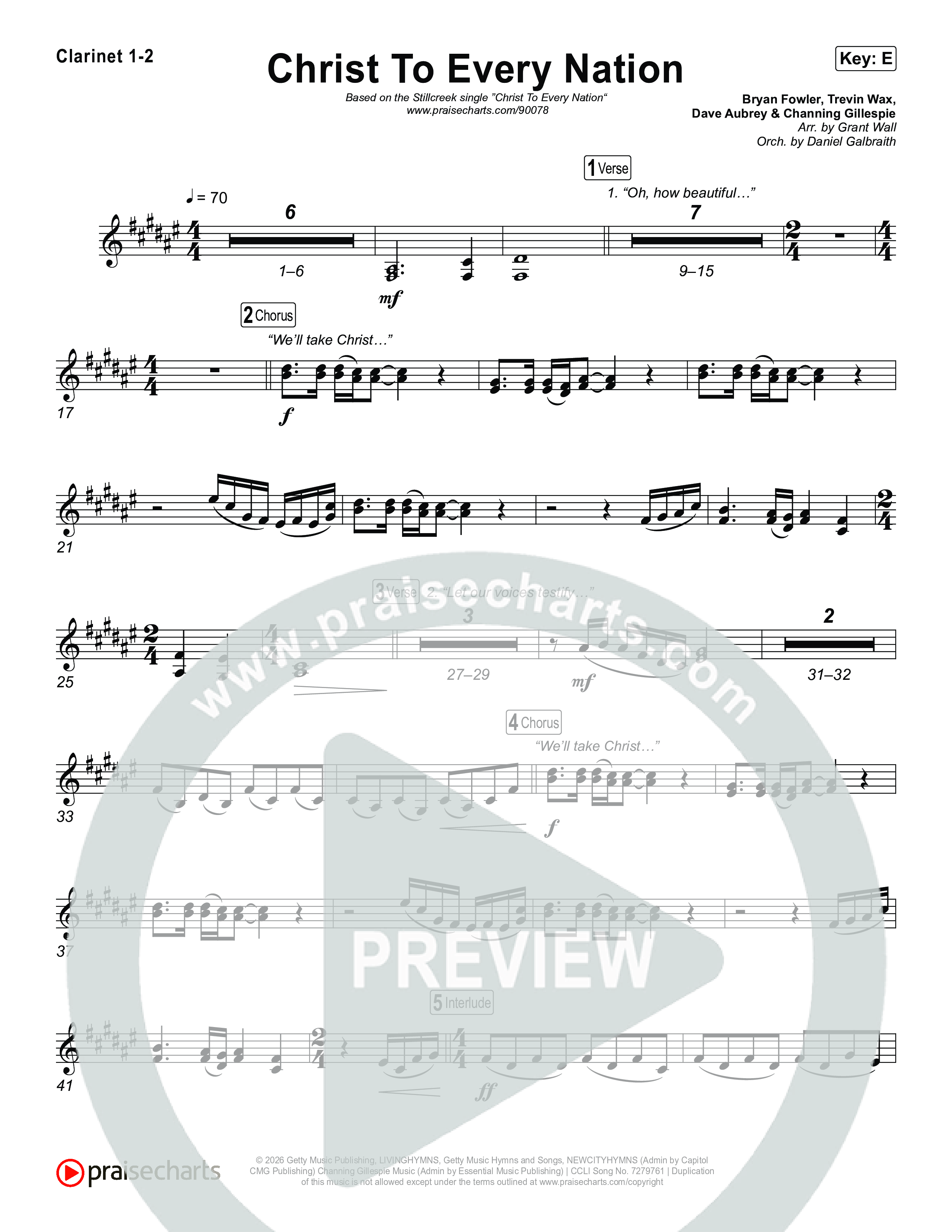 Christ To Every Nation Clarinet 1,2 (Stillcreek)