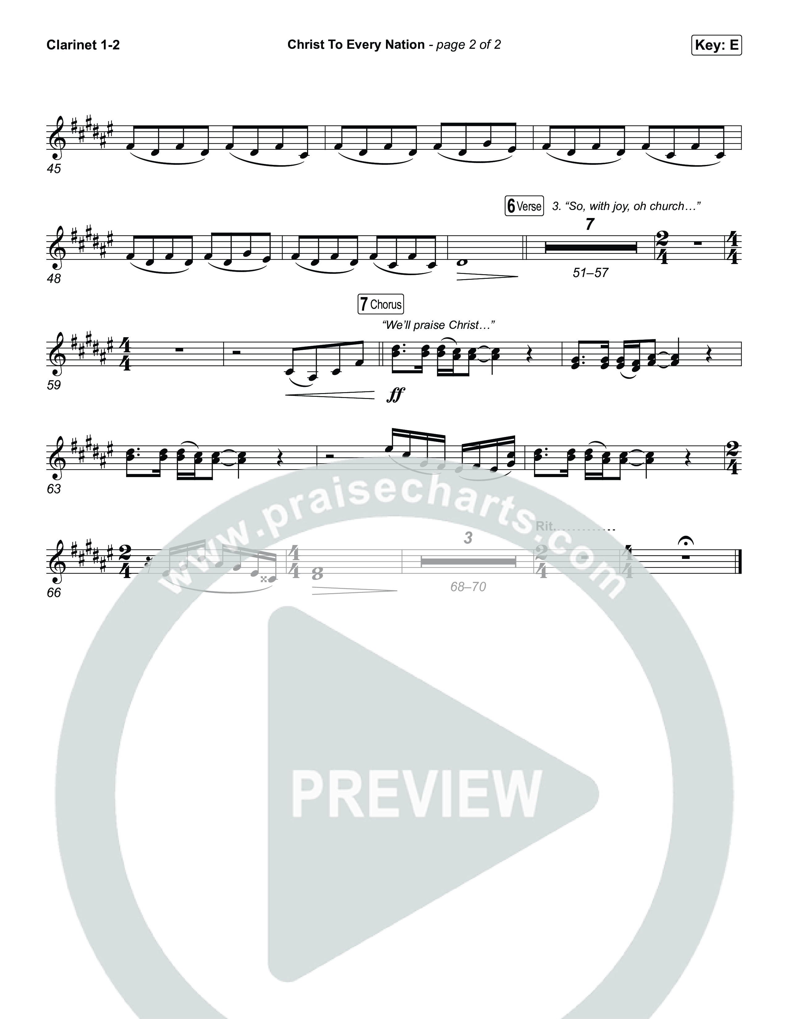 Christ To Every Nation Clarinet 1,2 (Stillcreek)