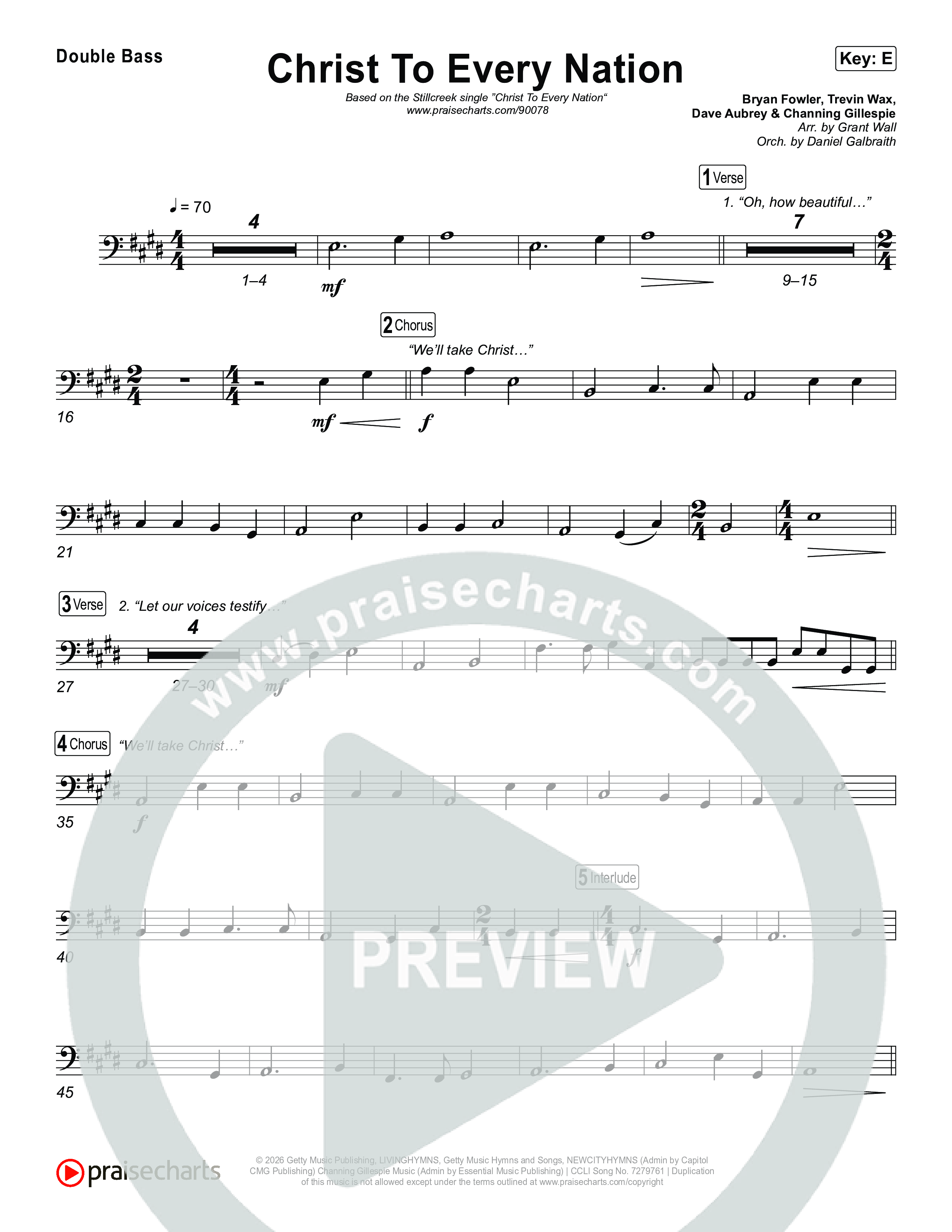 Christ To Every Nation String Bass (Stillcreek)