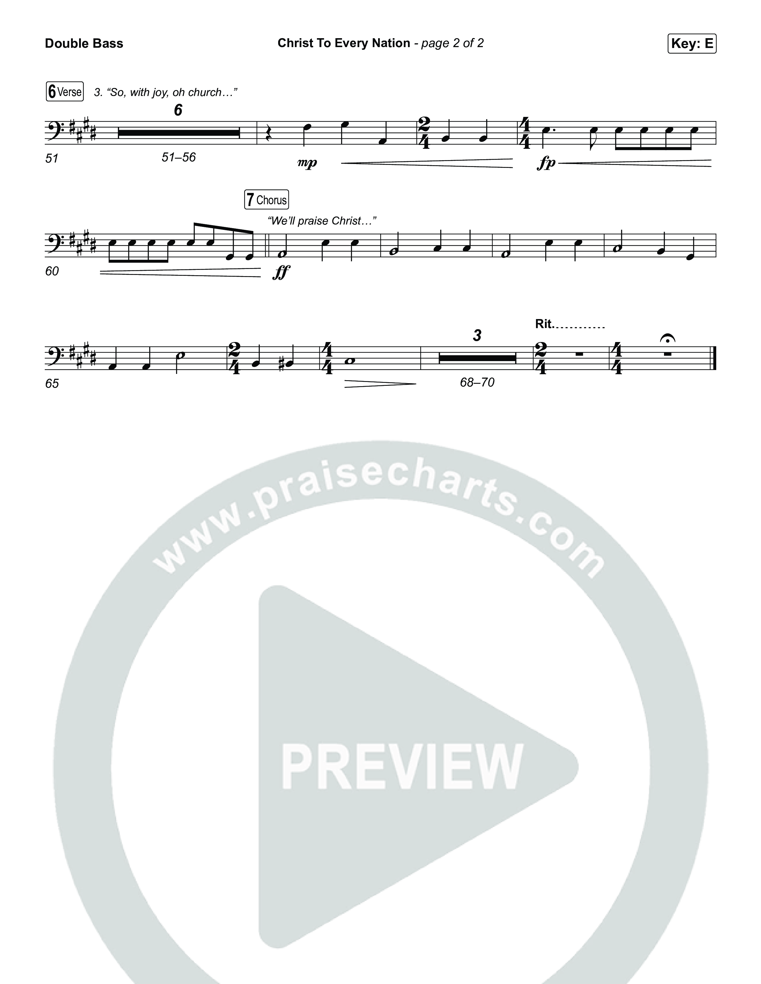 Christ To Every Nation String Bass (Stillcreek)