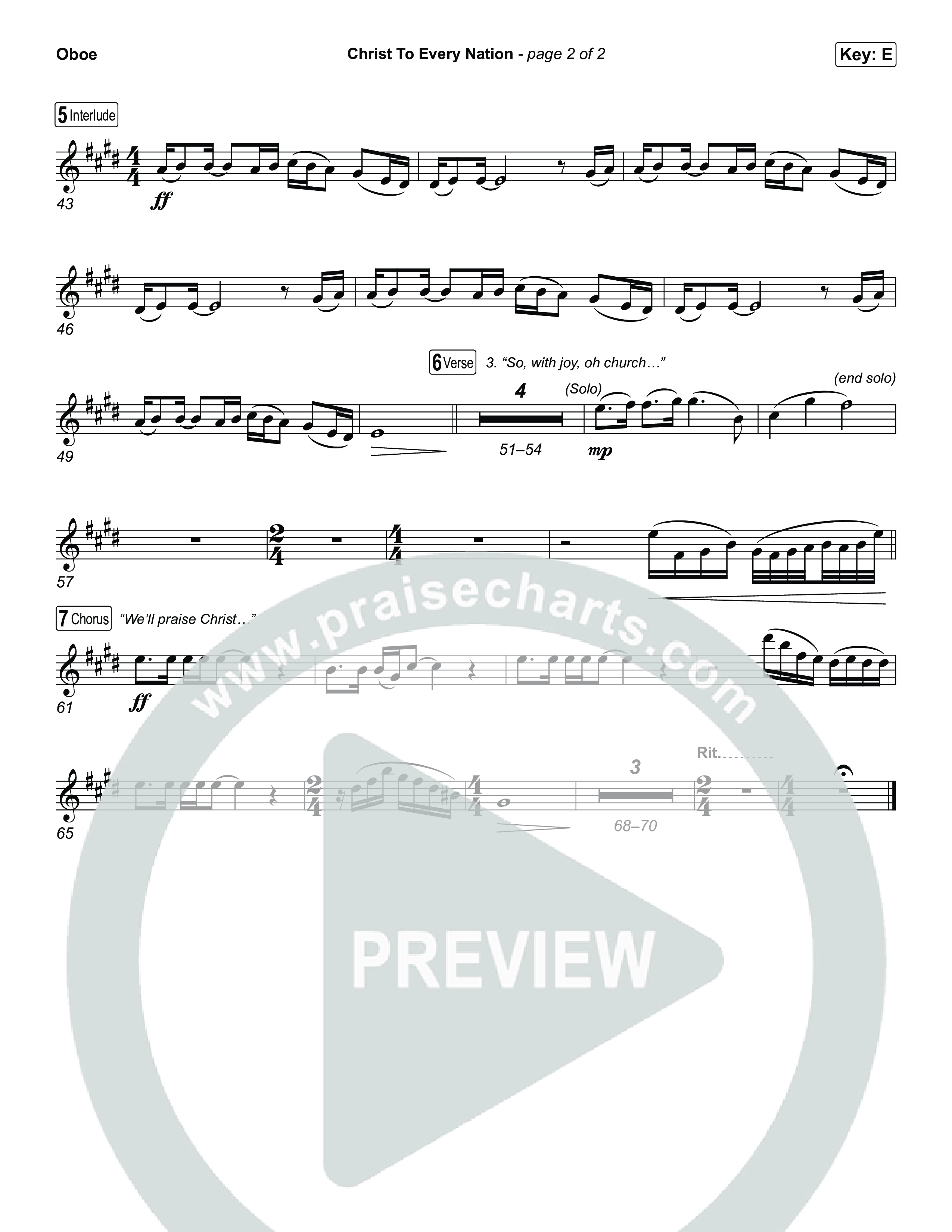 Christ To Every Nation Oboe (Stillcreek)