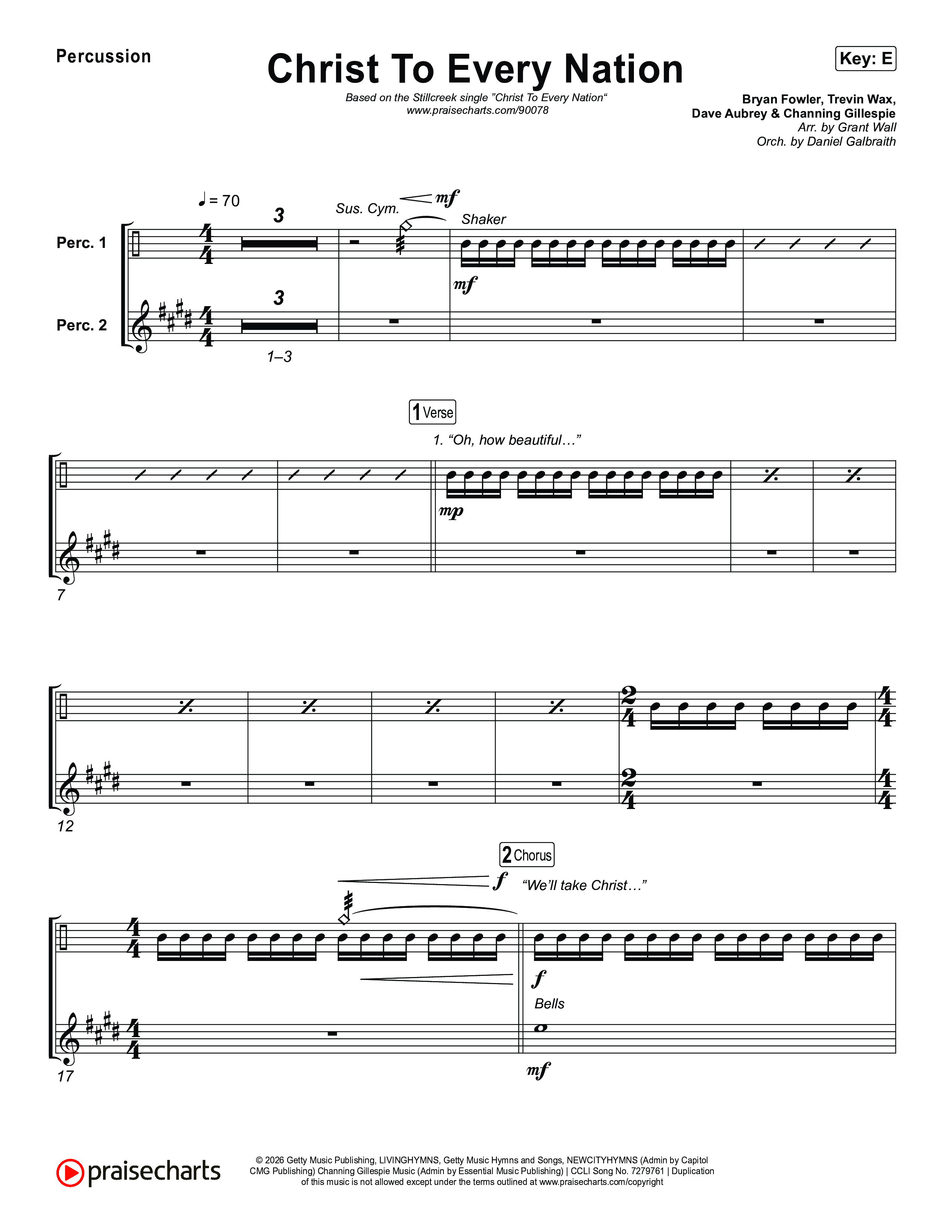 Christ To Every Nation Percussion (Stillcreek)