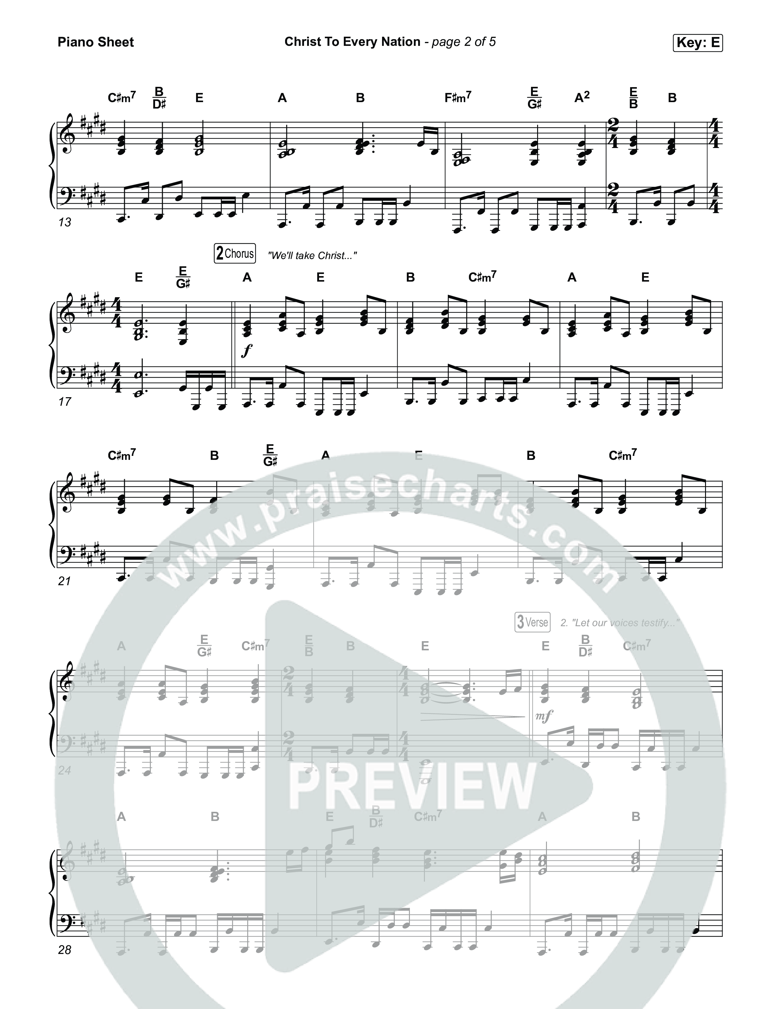 Christ To Every Nation Piano Sheet (Stillcreek)