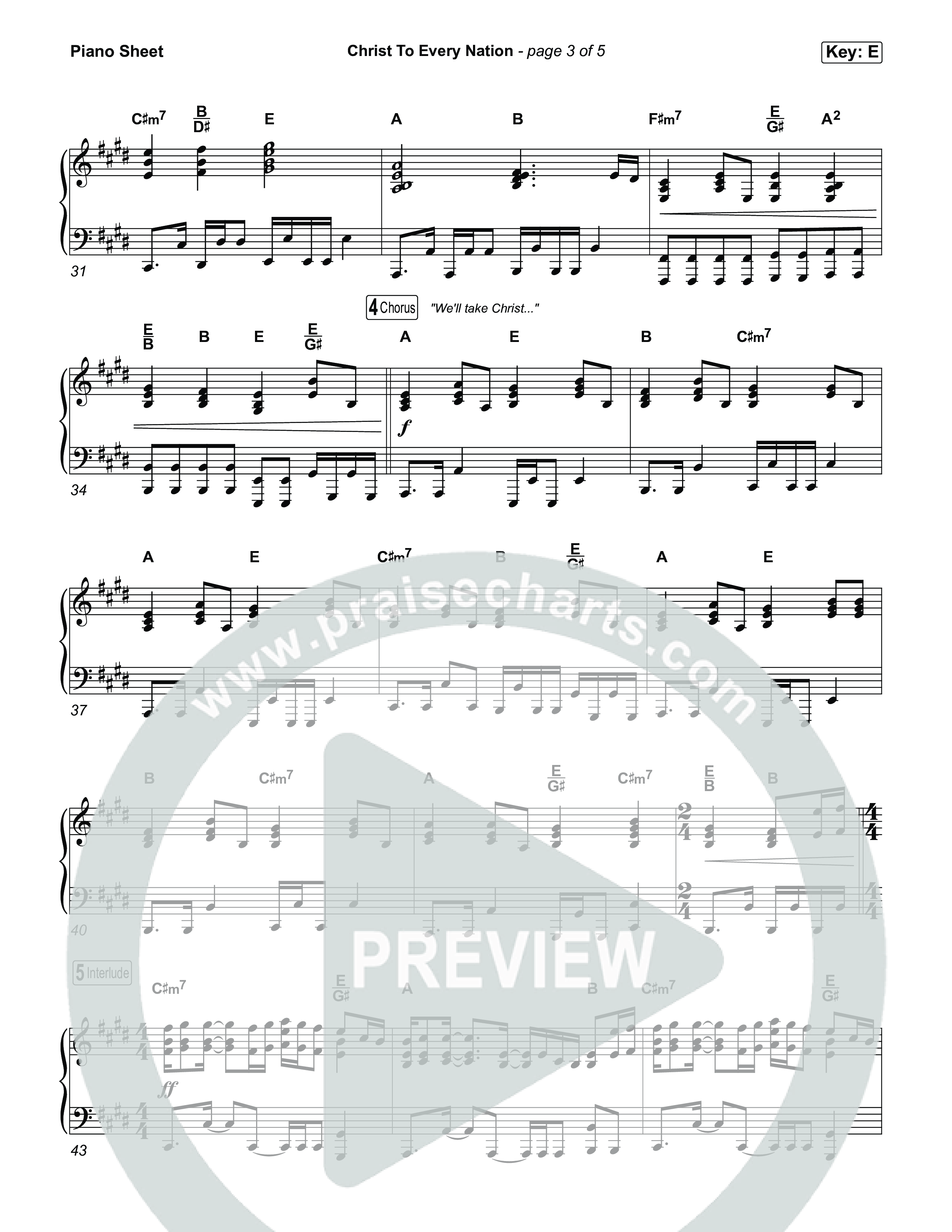 Christ To Every Nation Piano Sheet (Stillcreek)