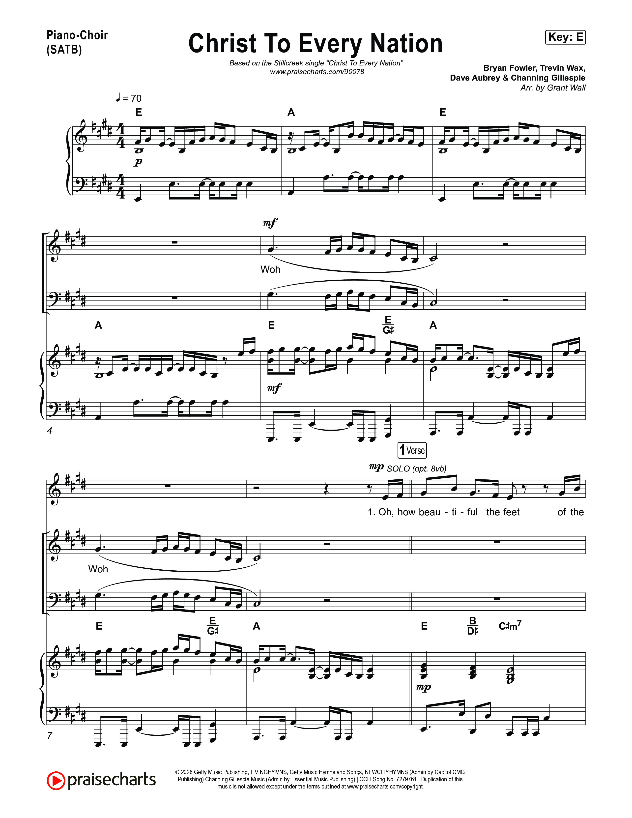 Christ To Every Nation Piano/Vocal Pack (Stillcreek)