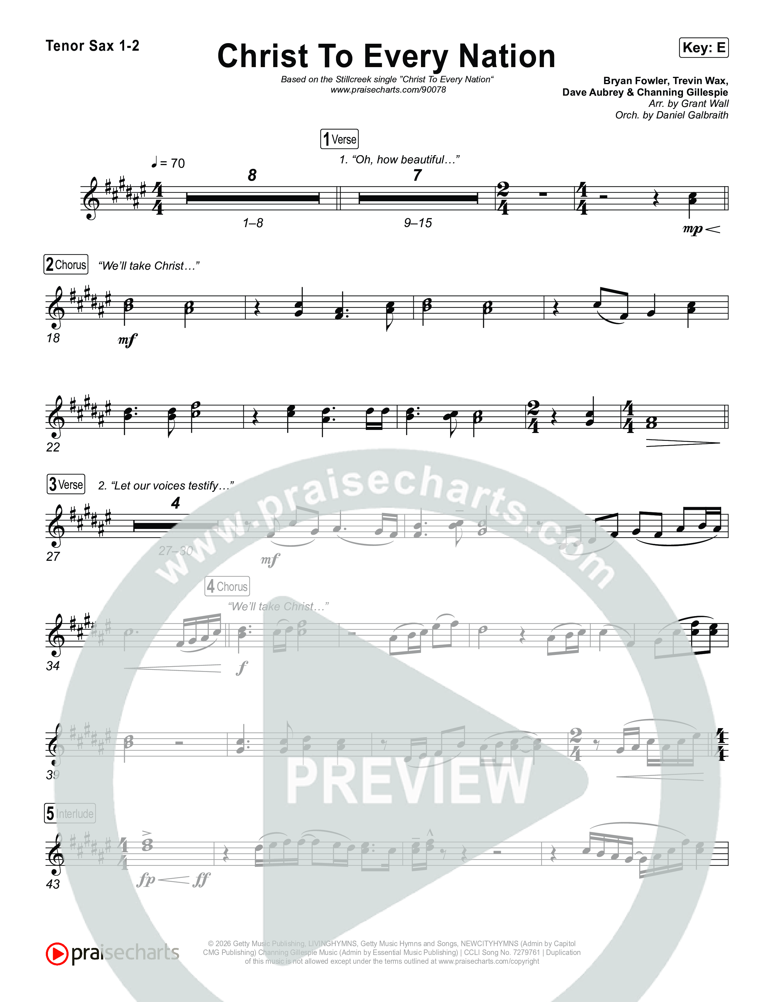 Christ To Every Nation Sax Pack (Stillcreek)
