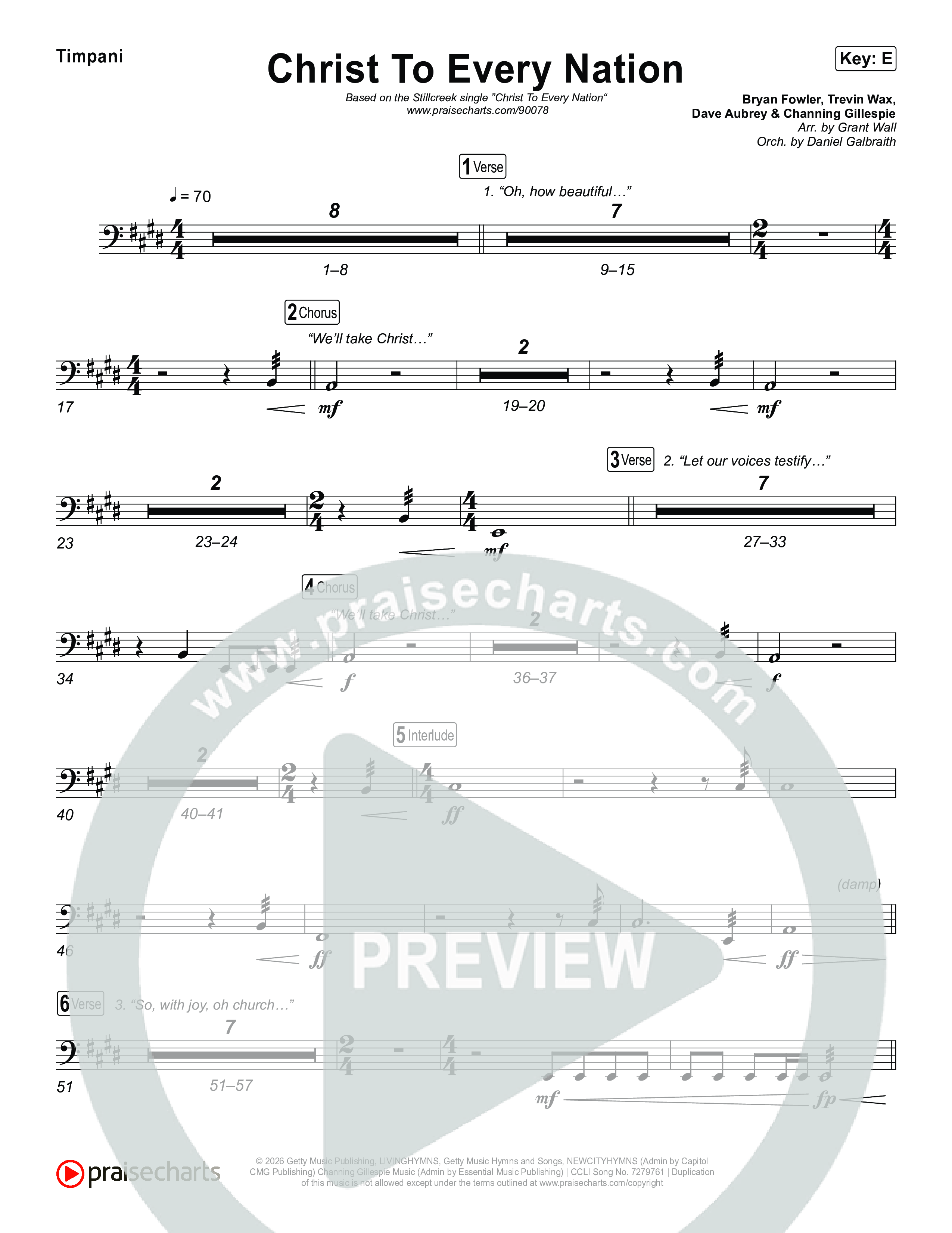 Christ To Every Nation Timpani (Stillcreek)