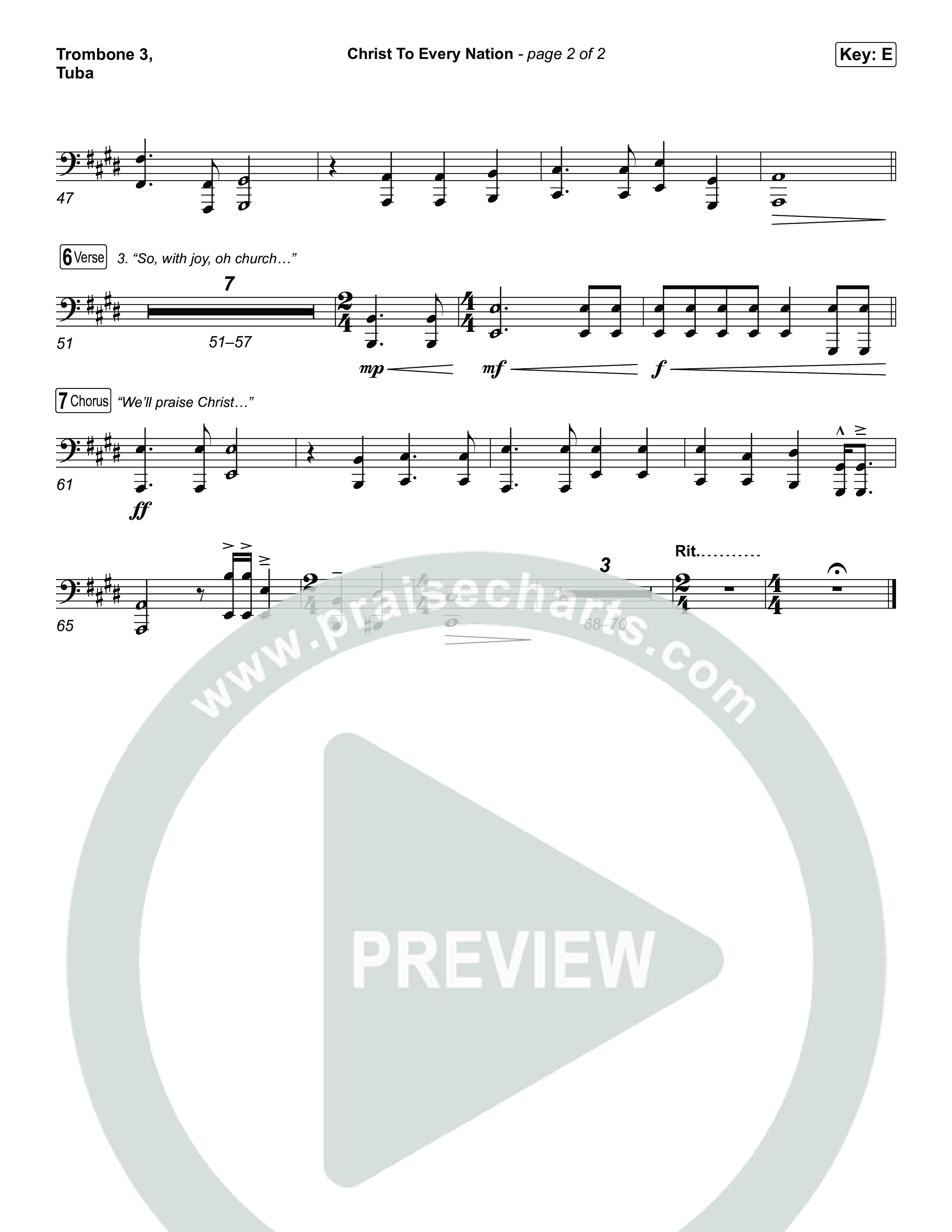 Christ To Every Nation Trombone 3/Tuba (Stillcreek)
