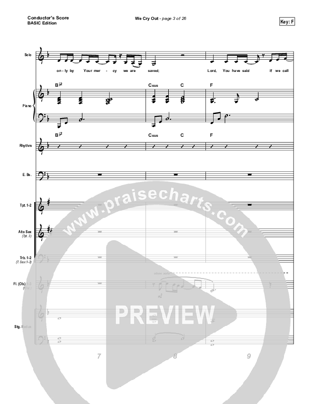 We Cry Out Conductor's Score (Gateway Worship)