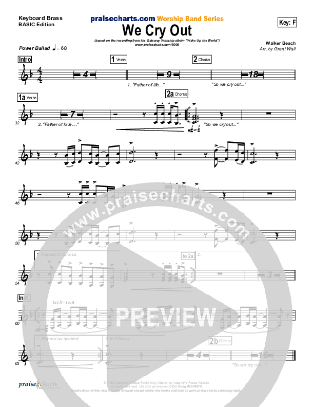 We Cry Out Synth Brass (Gateway Worship)