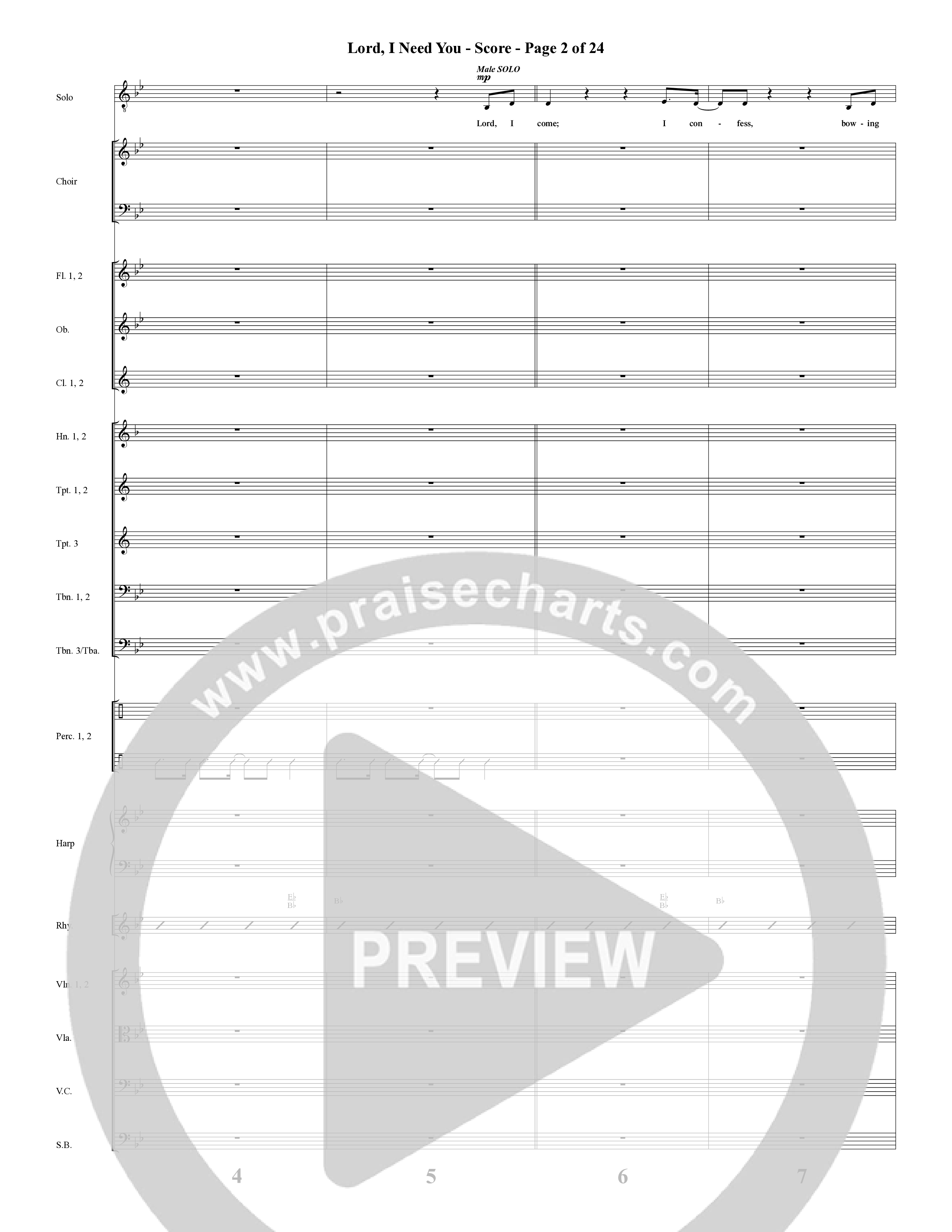 Lord I Need You (Choral Anthem SATB) Conductor's Score (Word Music Choral / Arr. Cliff Duren)