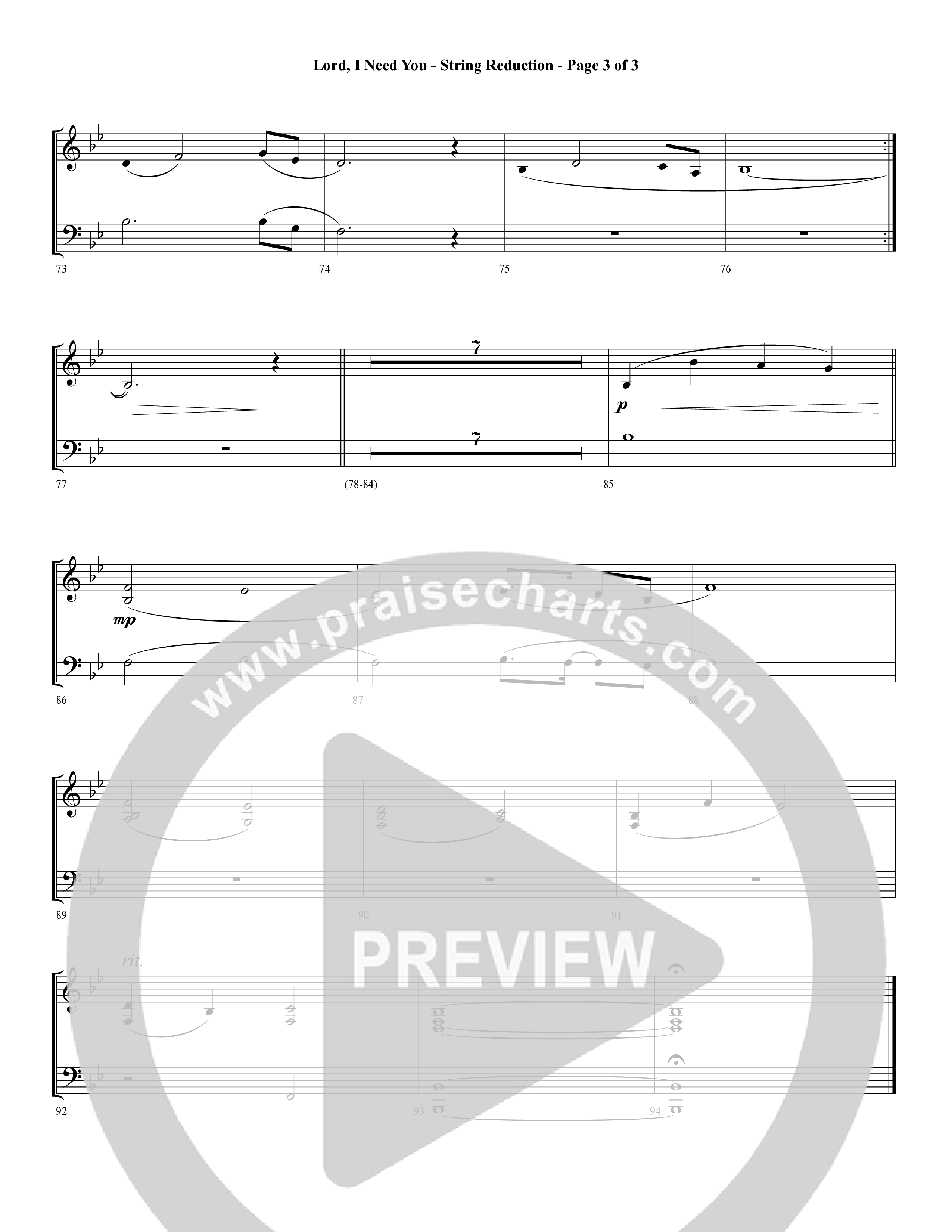 Lord I Need You (Choral Anthem SATB) String Reduction (Word Music Choral / Arr. Cliff Duren)