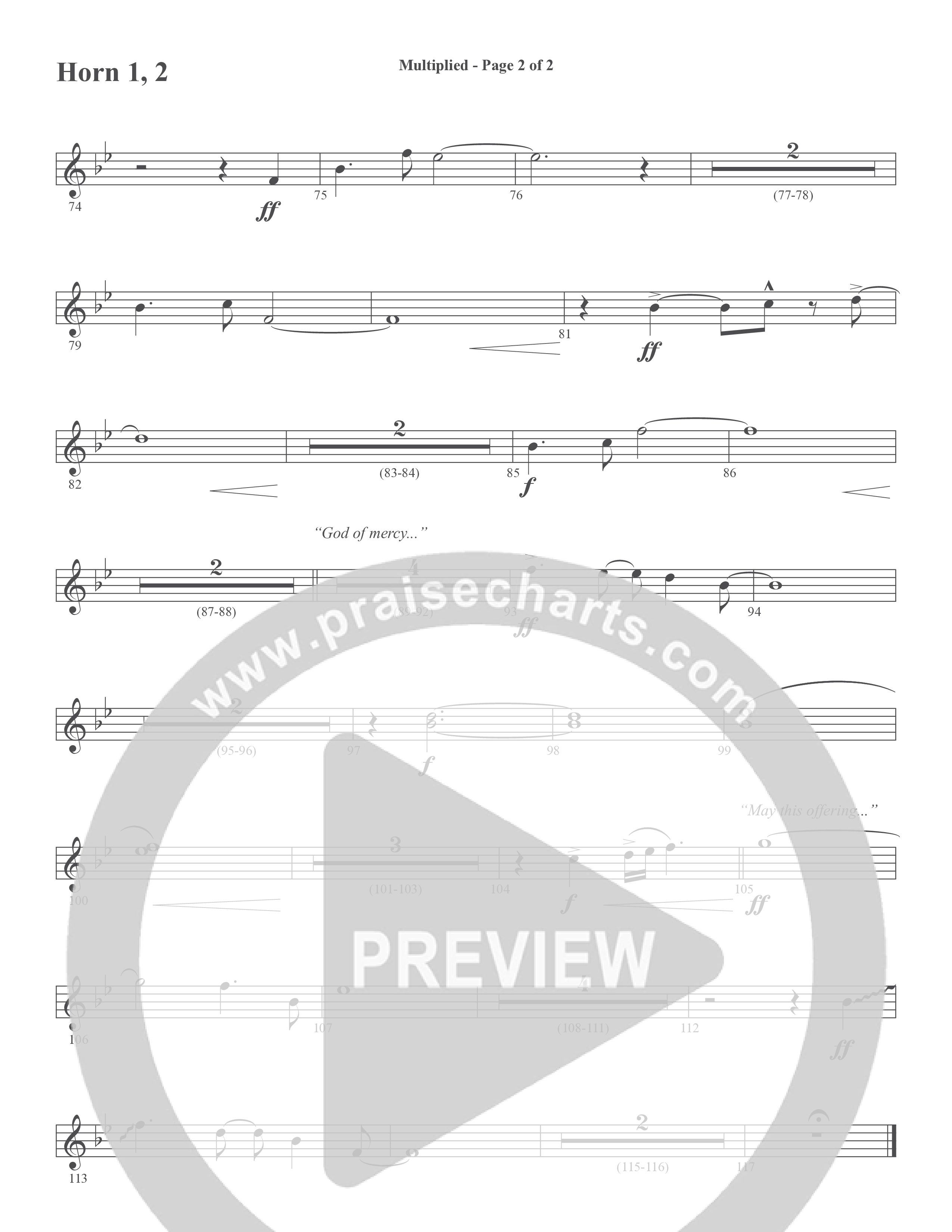 Multiplied (Choral Anthem SATB) French Horn (Word Music Choral / Arr. Cliff Duren)