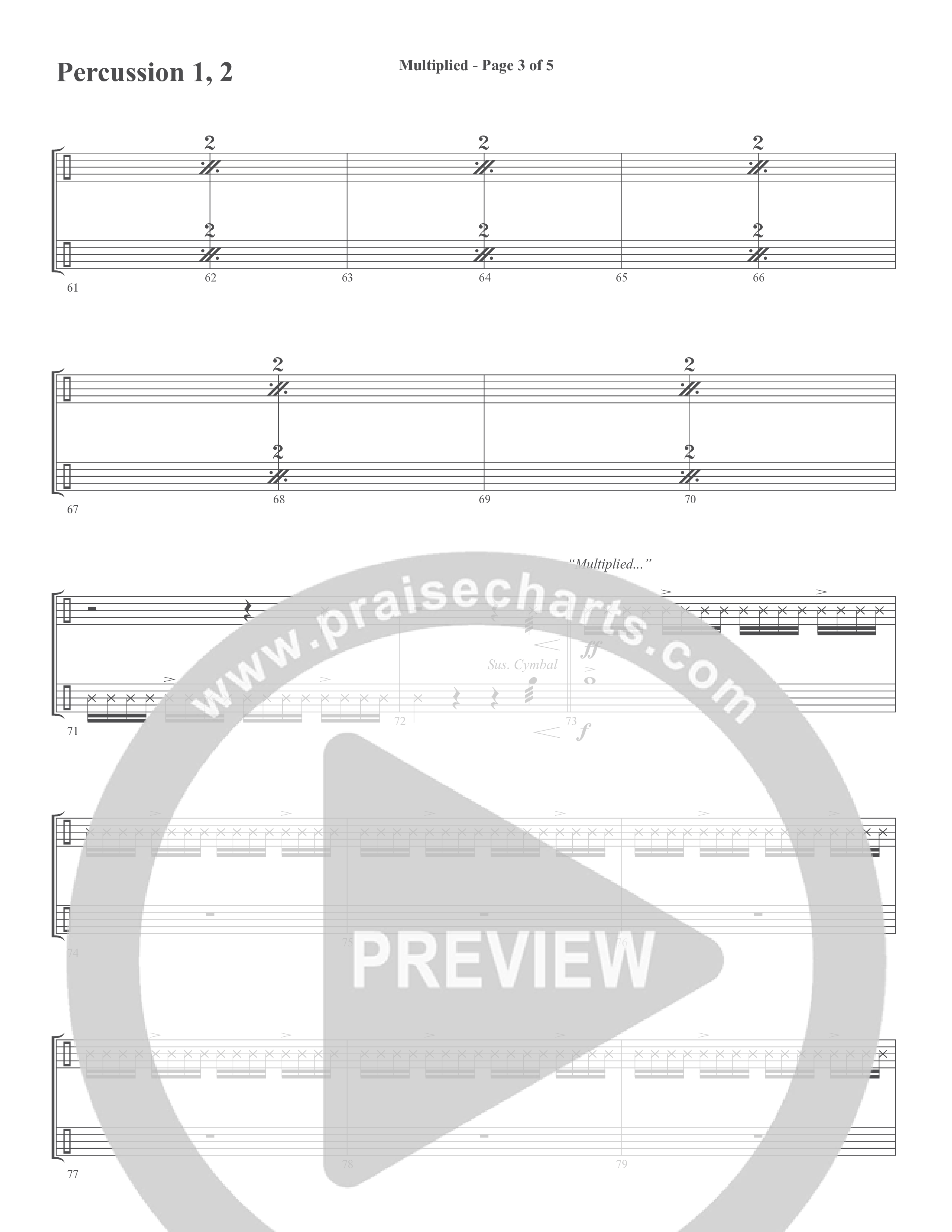 Multiplied (Choral Anthem SATB) Percussion (Word Music Choral / Arr. Cliff Duren)