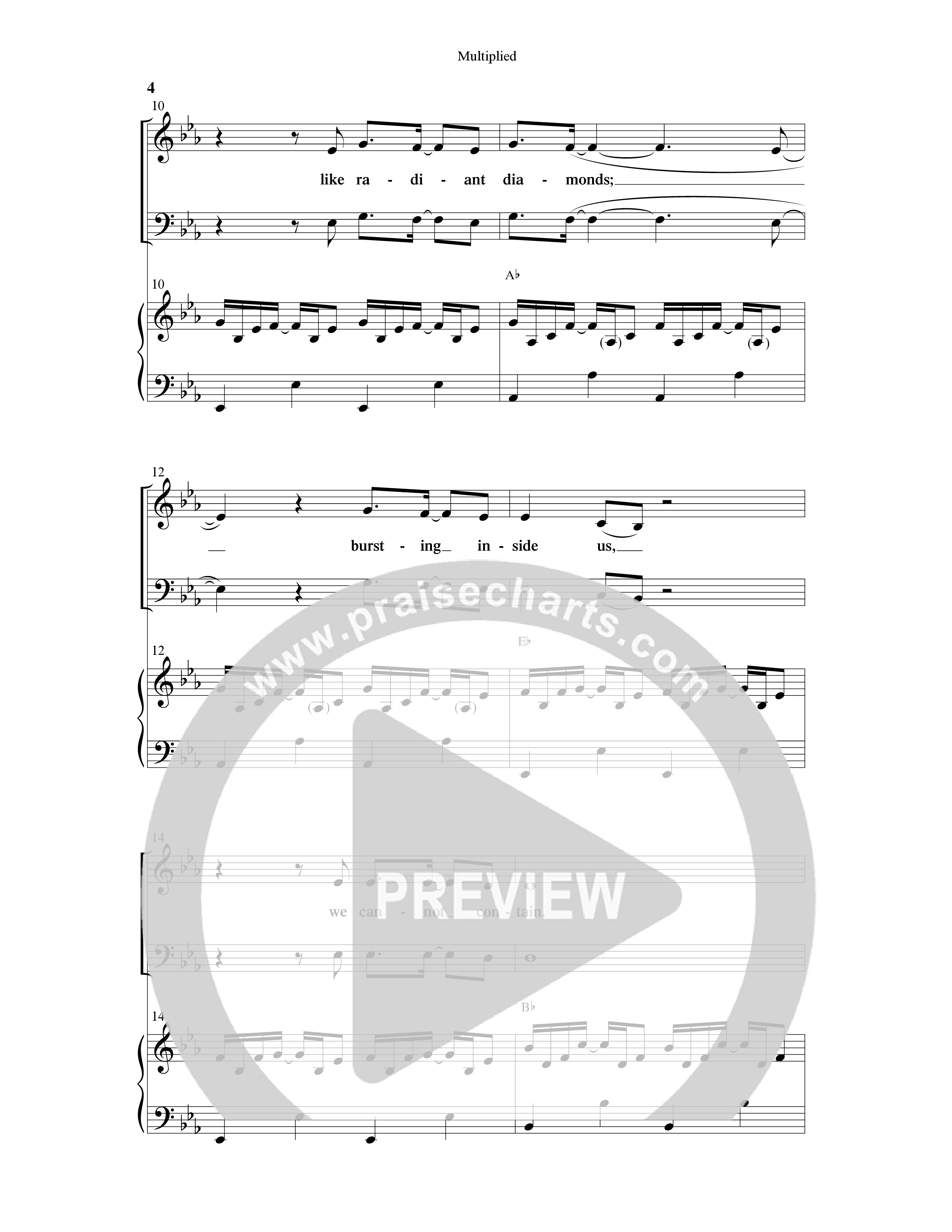 Multiplied (Choral Anthem SATB) Anthem (SATB/Piano) (Word Music Choral / Arr. Cliff Duren)