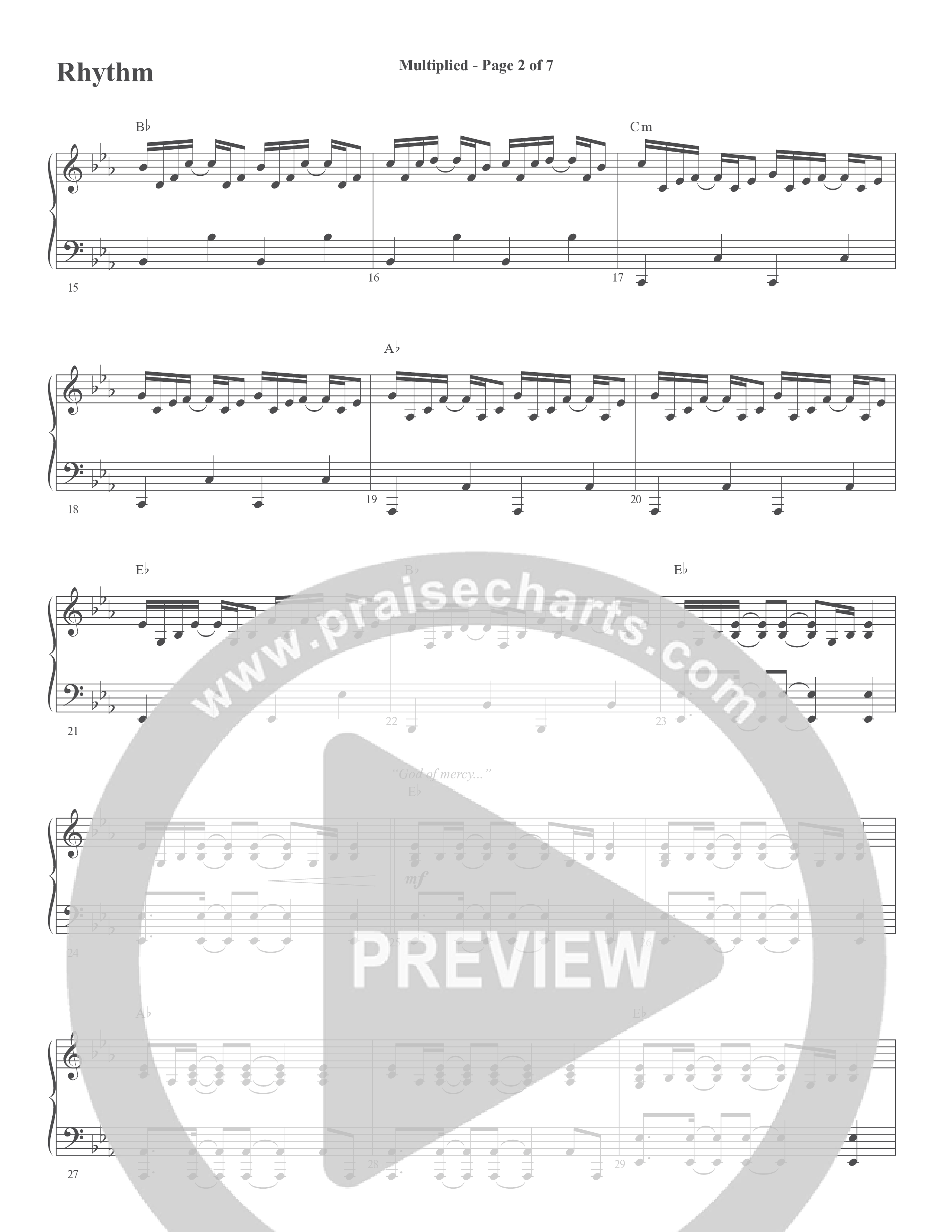 Multiplied (Choral Anthem SATB) Rhythm Chart (Word Music Choral / Arr. Cliff Duren)