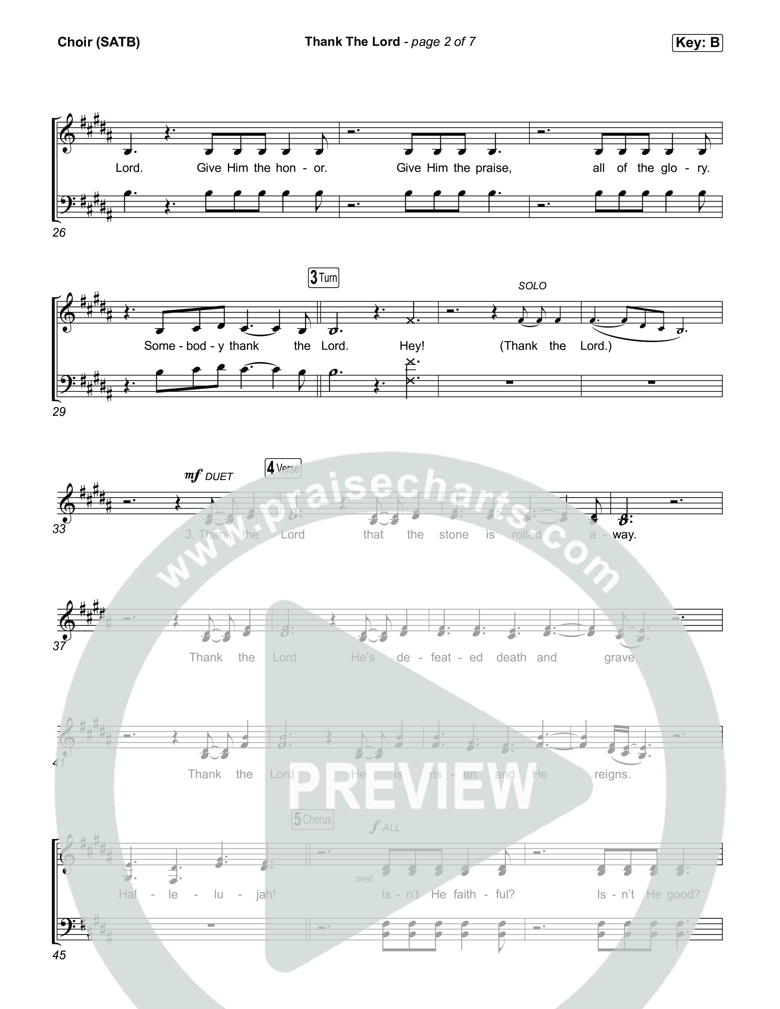 Thank The Lord Choir Sheet (SATB) (Lakewood Music)