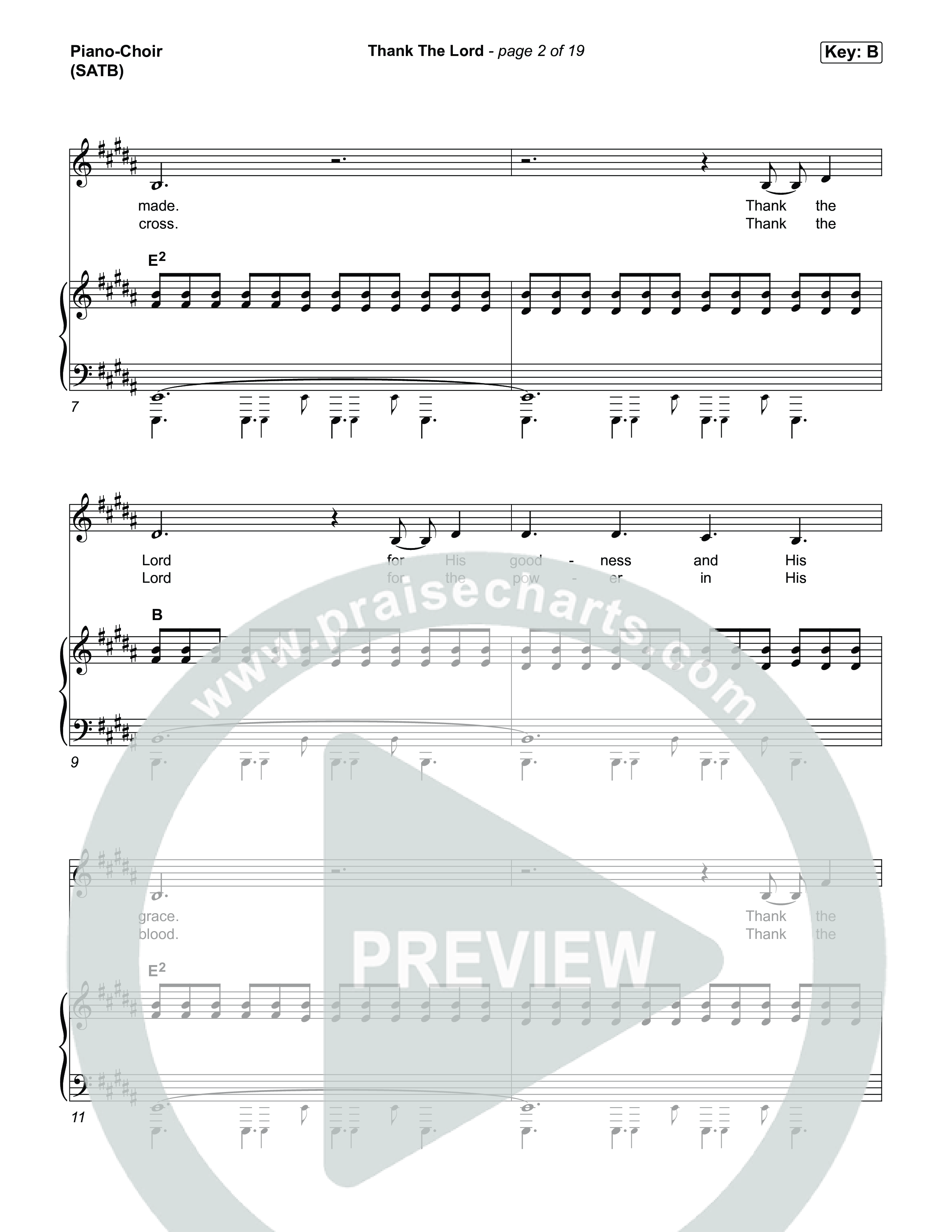 Thank The Lord Piano/Vocal Pack (Lakewood Music)