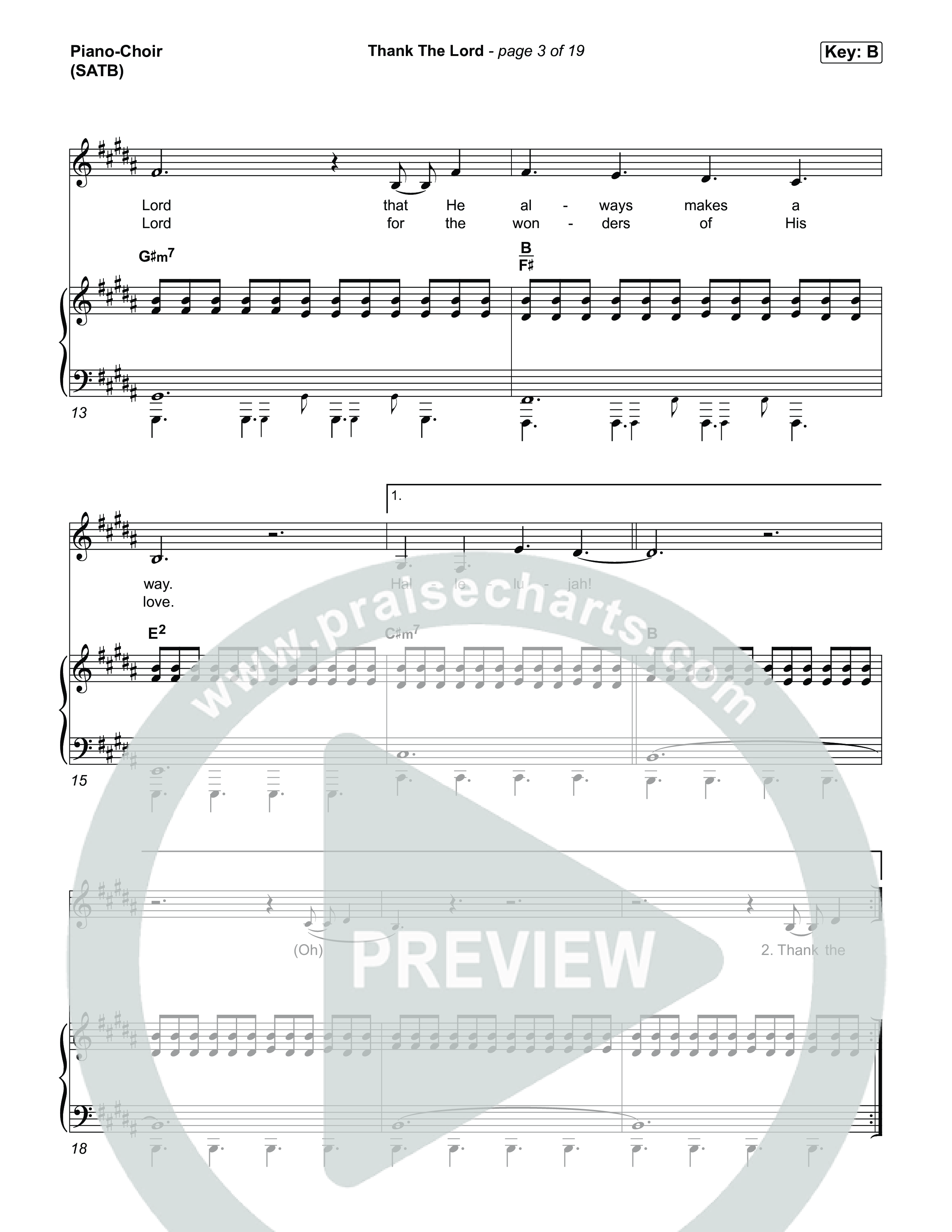 Thank The Lord Piano/Vocal Pack (Lakewood Music)