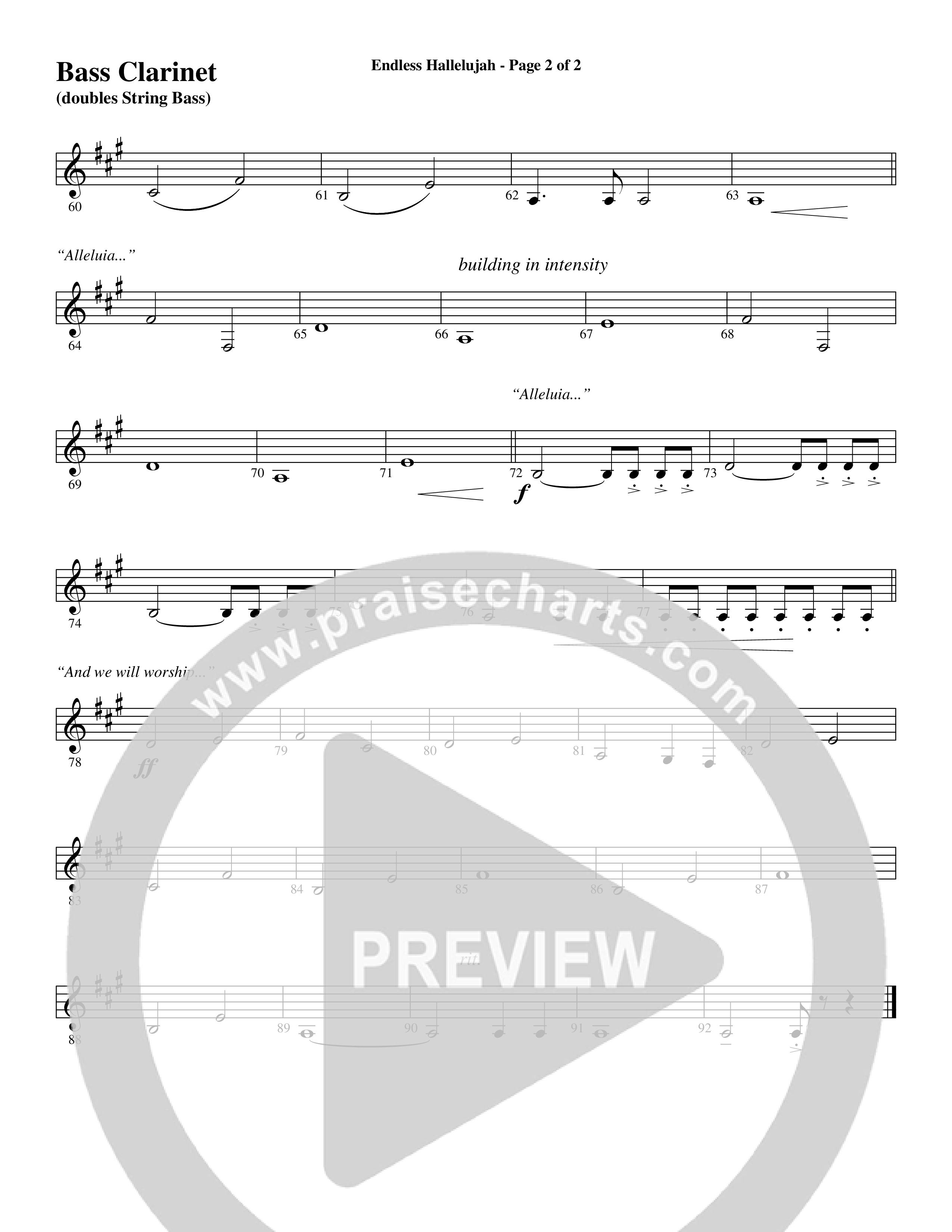Endless Hallelujah (Choral Anthem SATB) Bass Clarinet (Word Music Choral / Arr. Russell Mauldin)