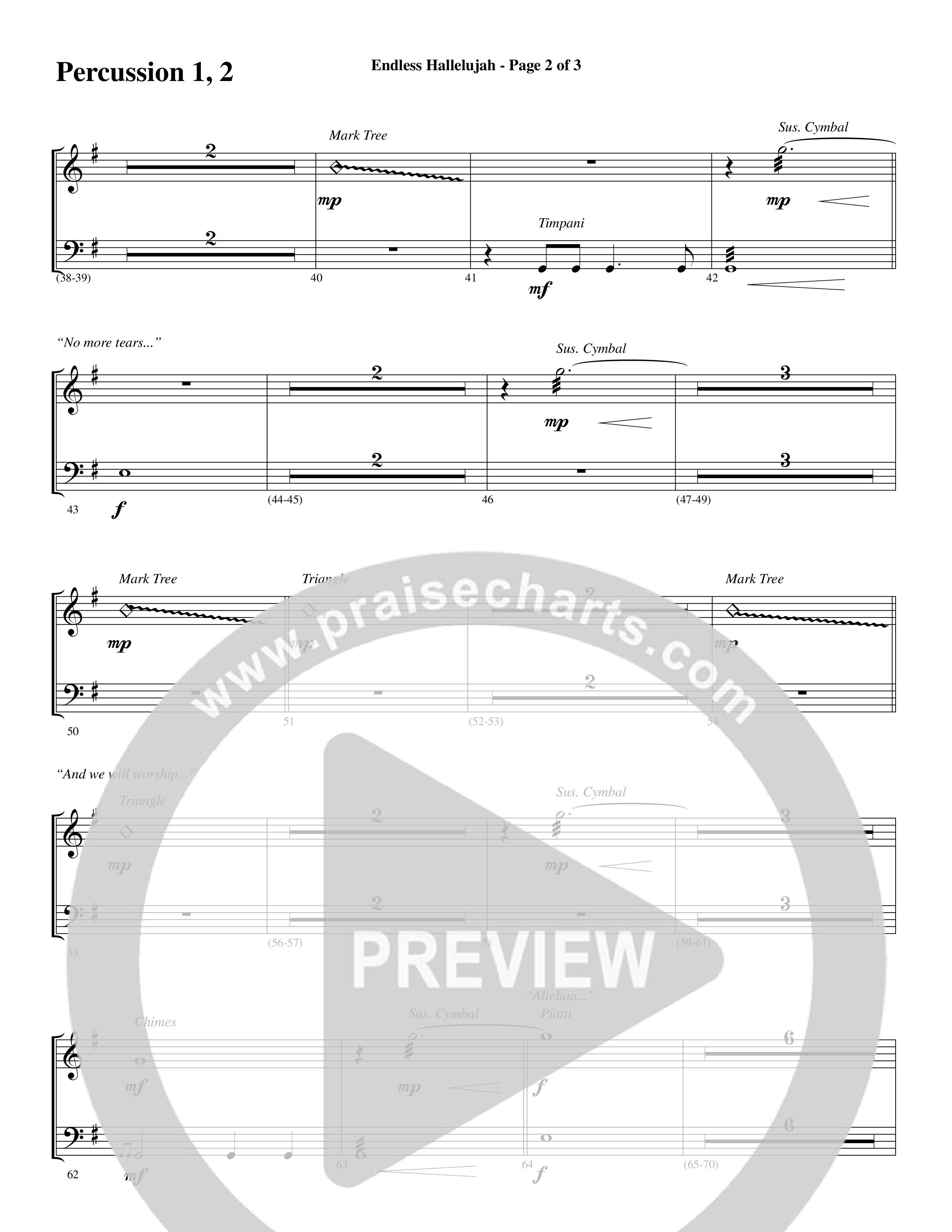 Endless Hallelujah (Choral Anthem SATB) Percussion 1/2 (Word Music Choral / Arr. Russell Mauldin)