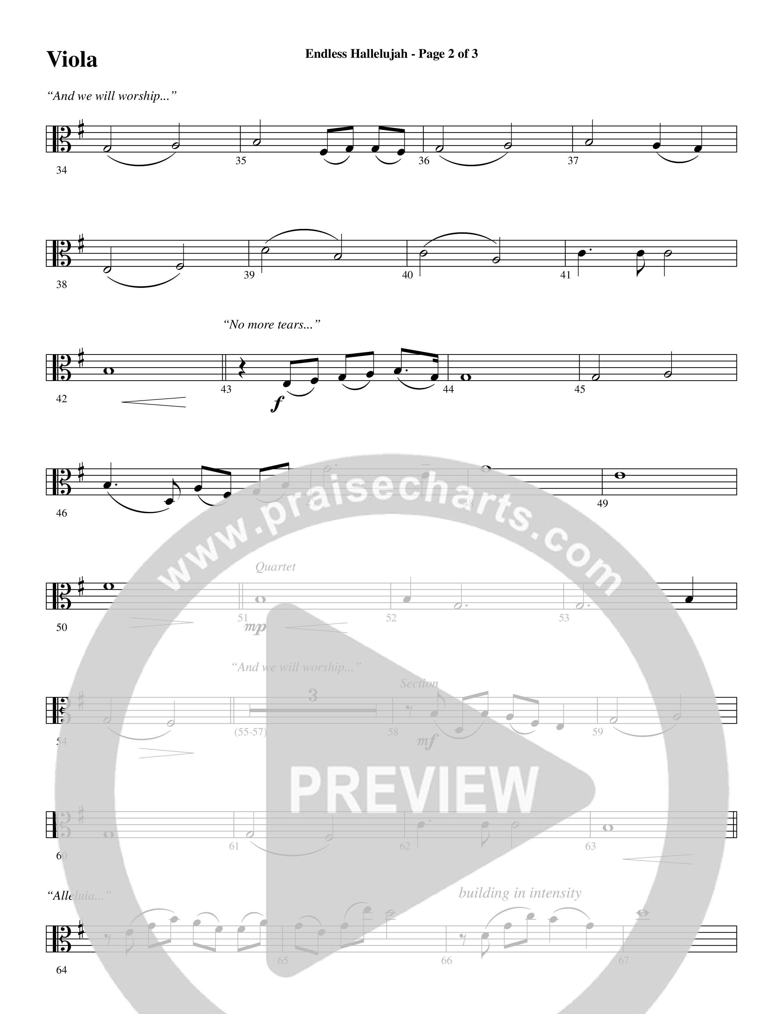 Endless Hallelujah (Choral Anthem SATB) Viola (Word Music Choral / Arr. Russell Mauldin)