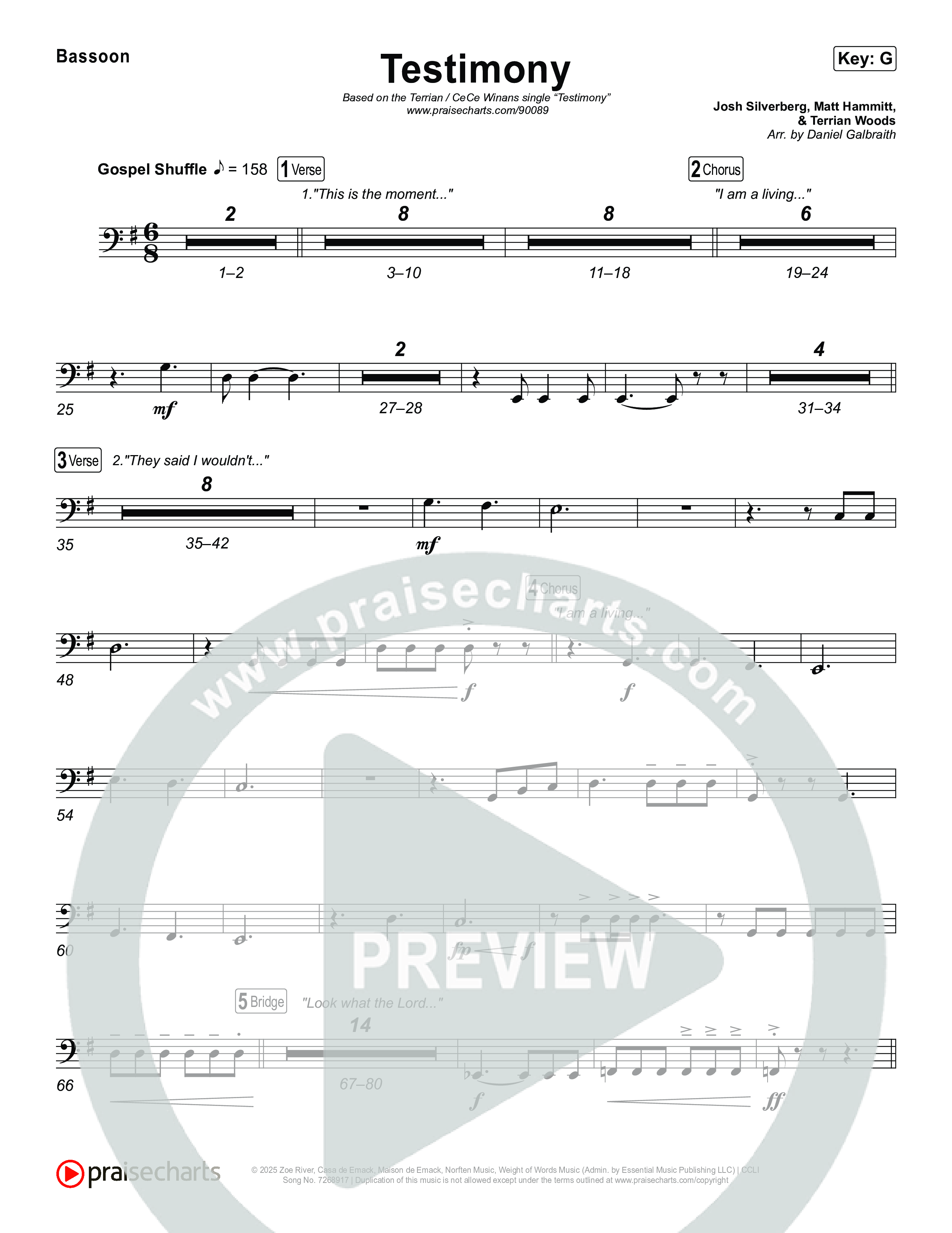 Testimony Bassoon (Terrian / CeCe Winans)