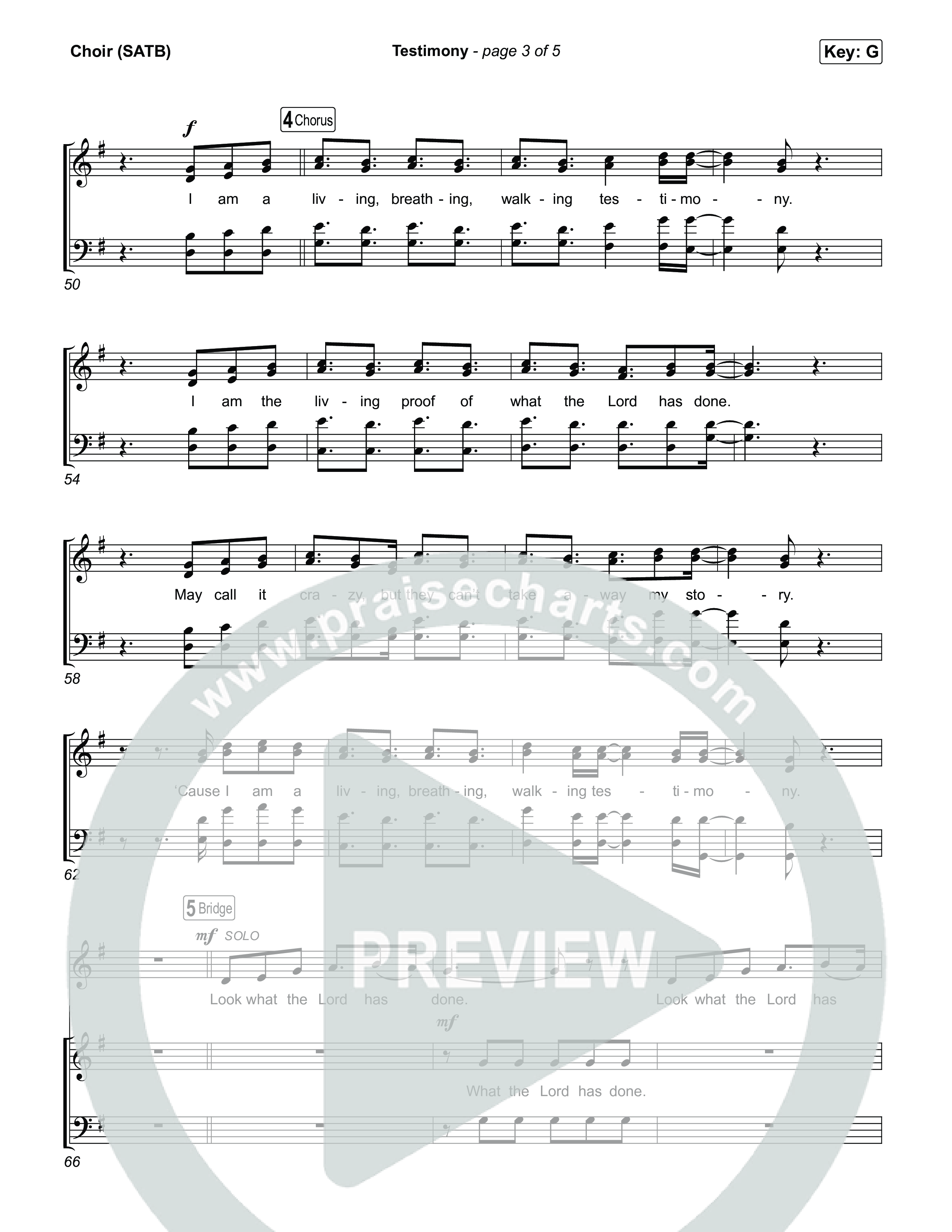 Testimony Choir Sheet (SATB) (Terrian / CeCe Winans)
