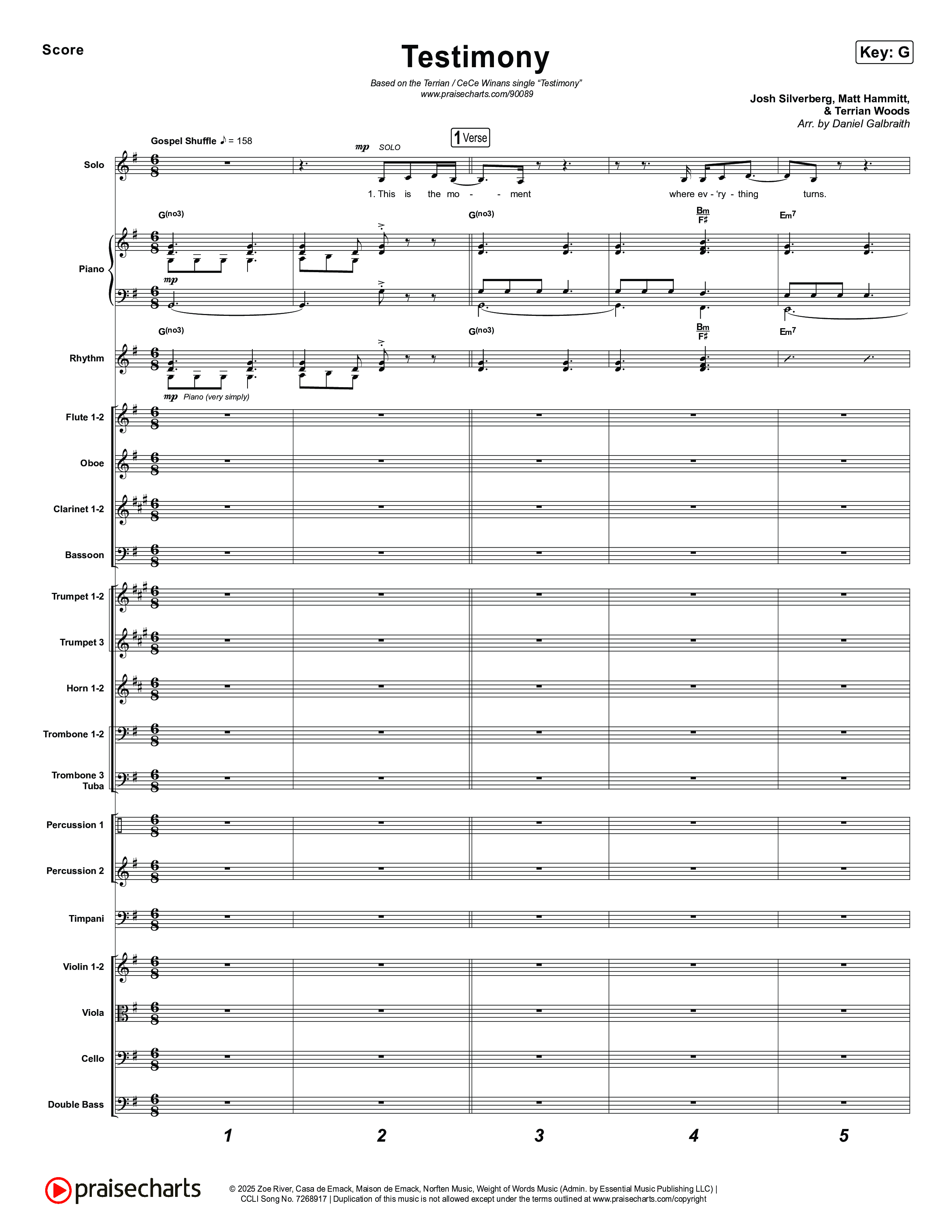 Testimony Conductor's Score (Terrian / CeCe Winans)