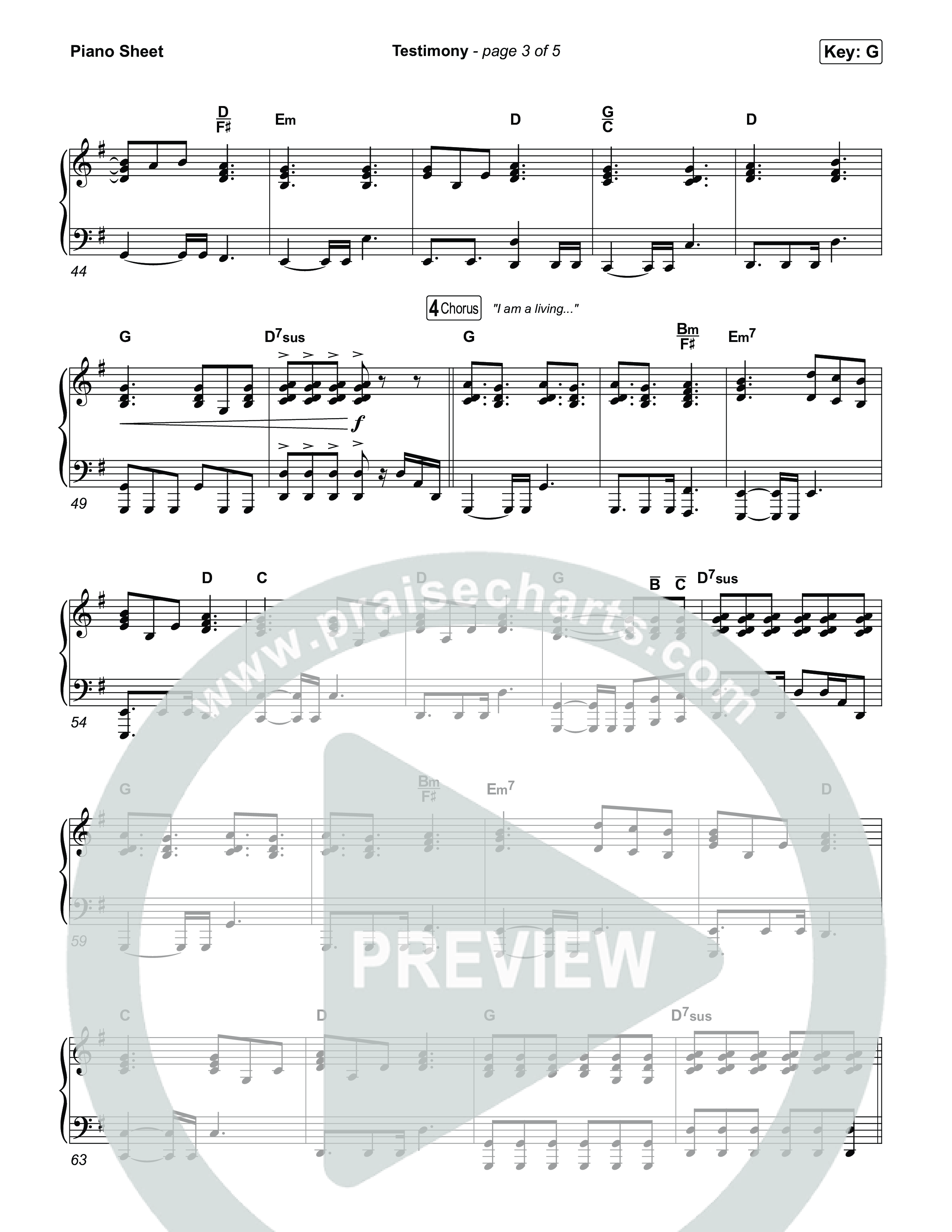 Testimony Piano Sheet (Terrian / CeCe Winans)